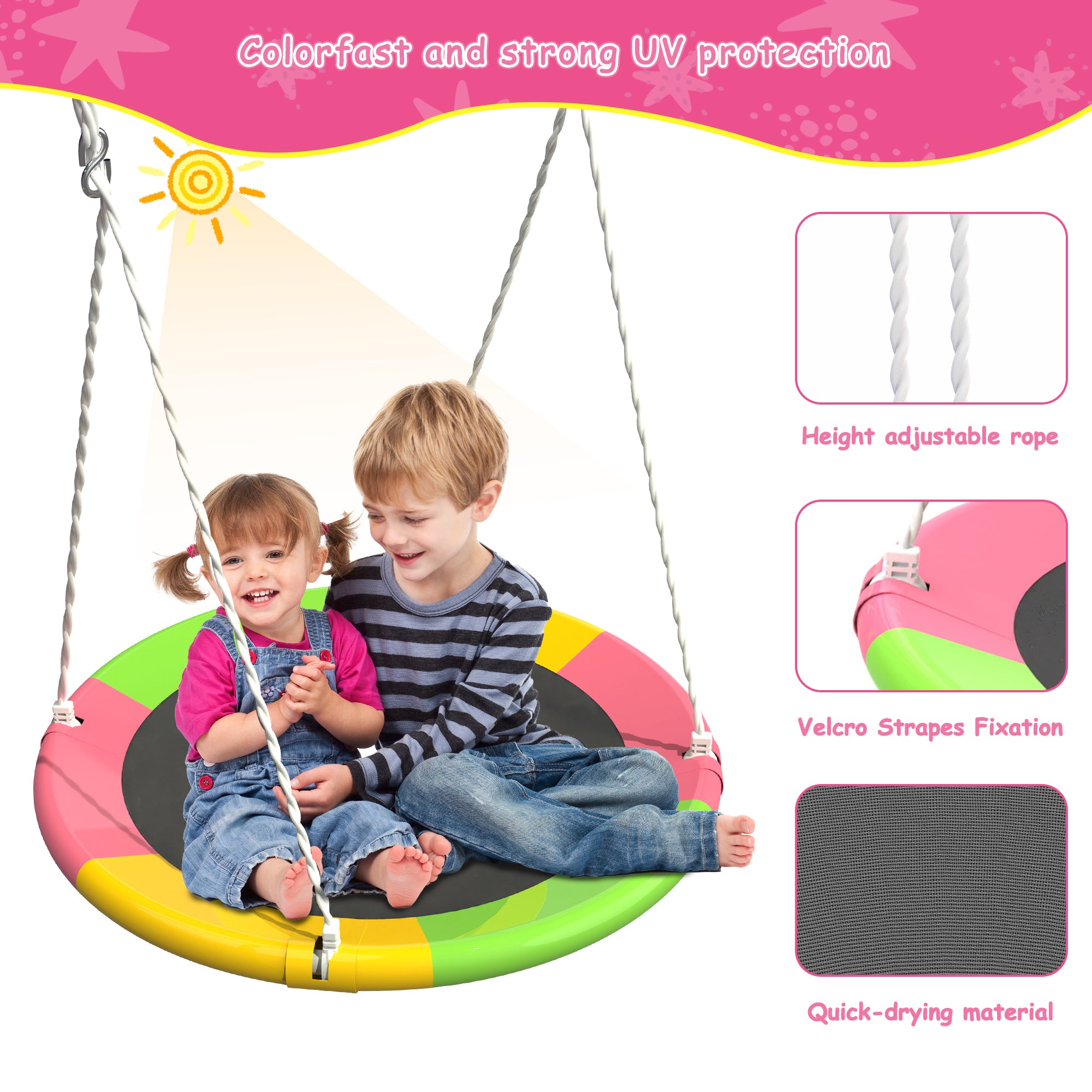 Swing Set for Backyard with Stand, Swing Heavy Duty  Metal Outdoor