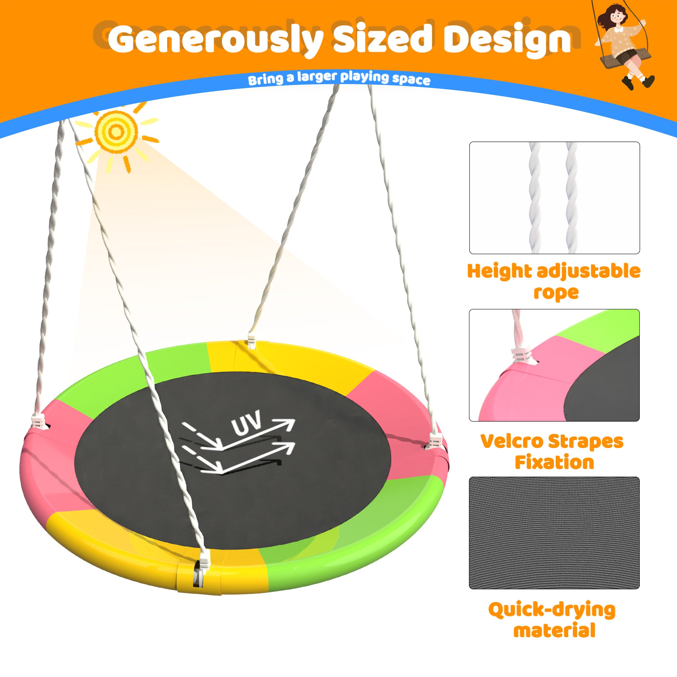 Swing Set for Backyard with Stand, Swing Heavy Duty  Metal Outdoor