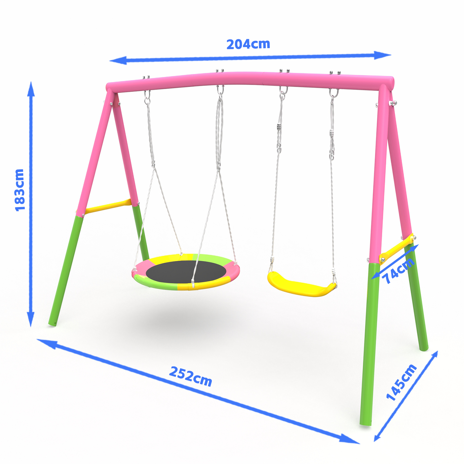 Swing Set for Backyard with Stand, Swing Heavy Duty  Metal Outdoor