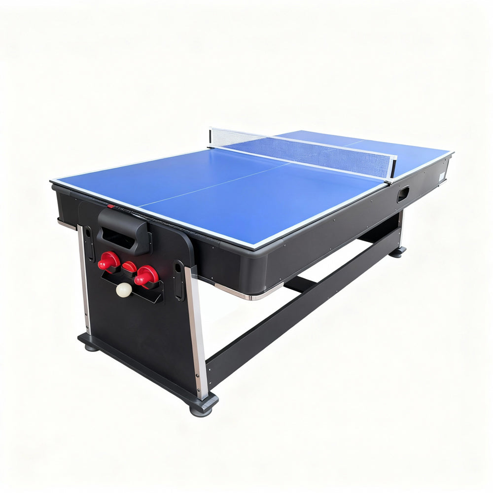 7FT 4 in 1 Flip Game Table with Pool Tennis Hockey Dining