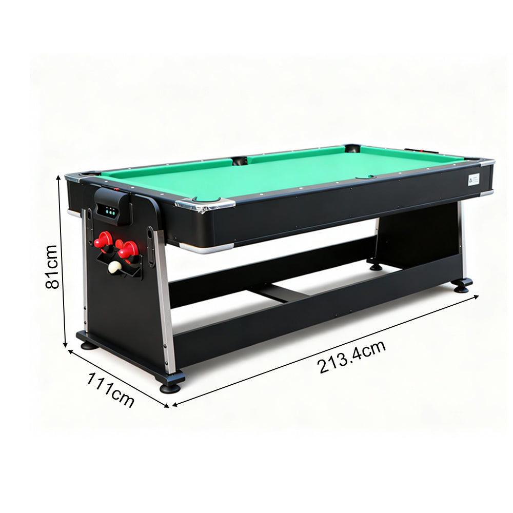 7FT 4 in 1 Flip Game Table with Pool Tennis Hockey Dining