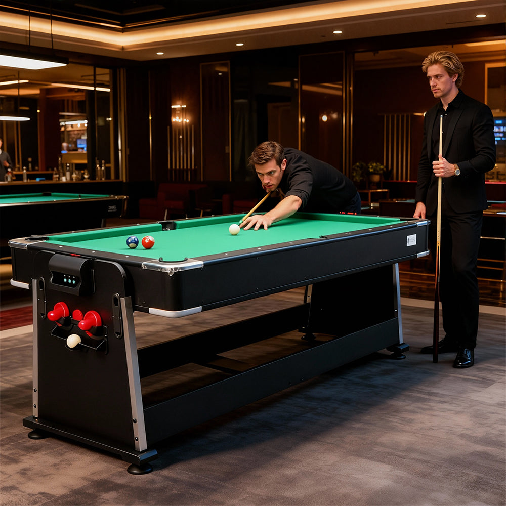 7FT 4 in 1 Flip Game Table with Pool Tennis Hockey Dining