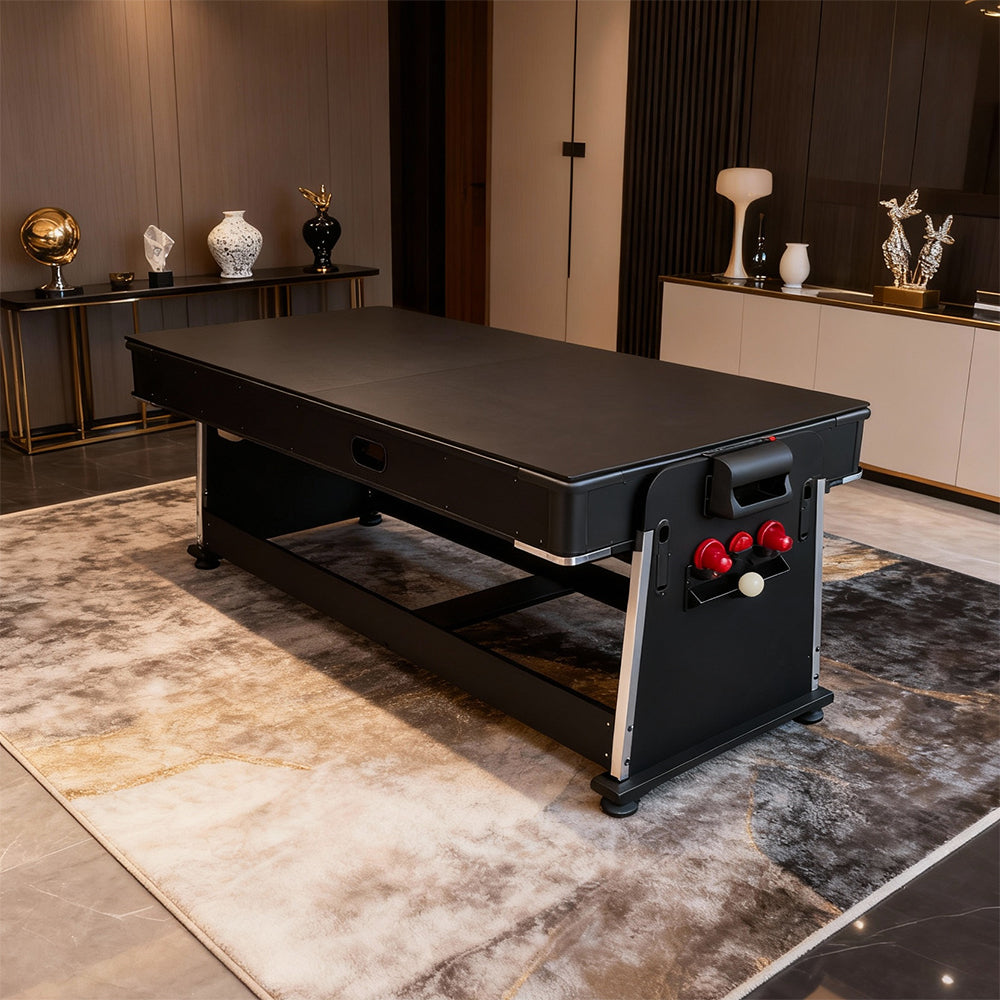 7FT 4 in 1 Flip Game Table with Pool Tennis Hockey Dining