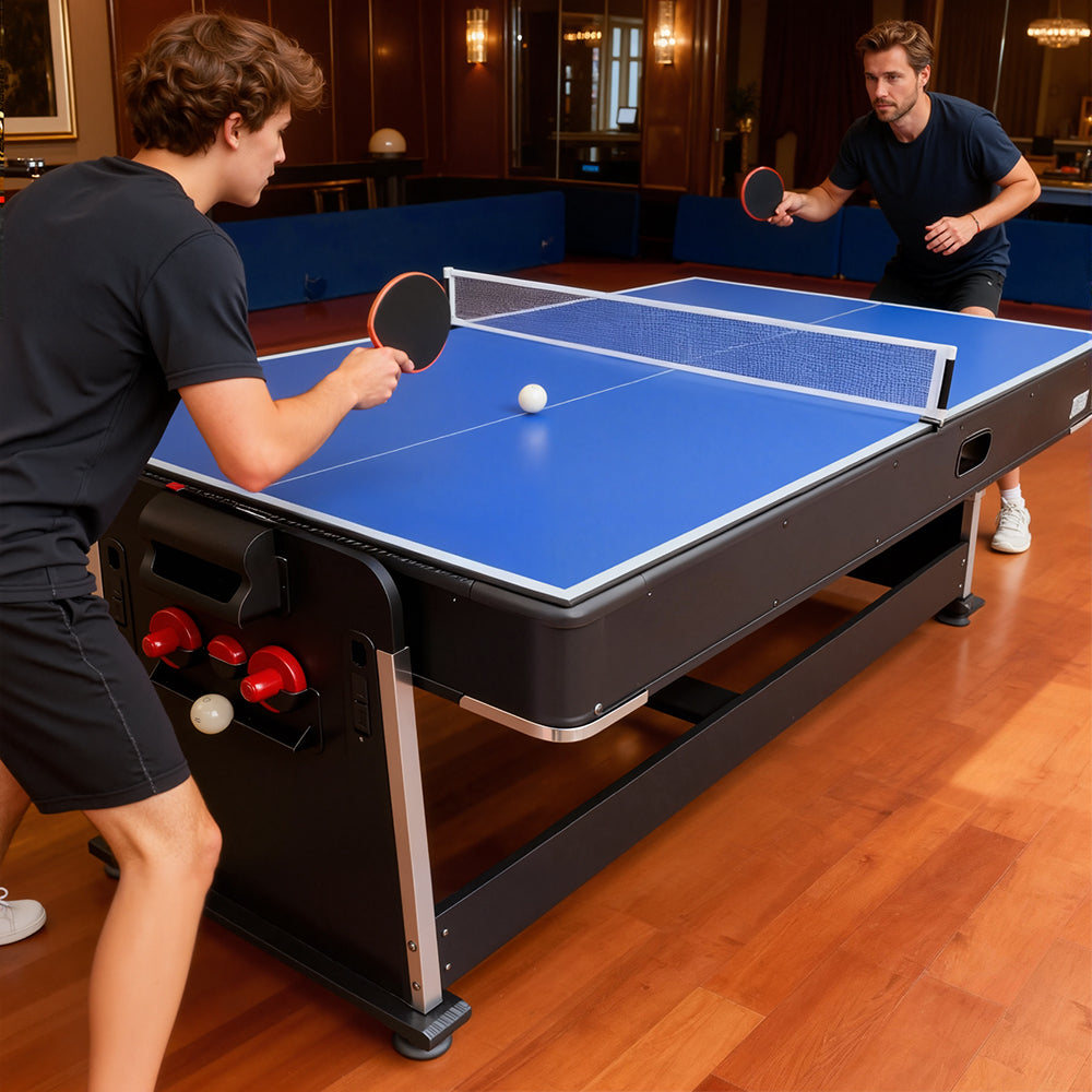 7FT 4 in 1 Flip Game Table with Pool Tennis Hockey Dining