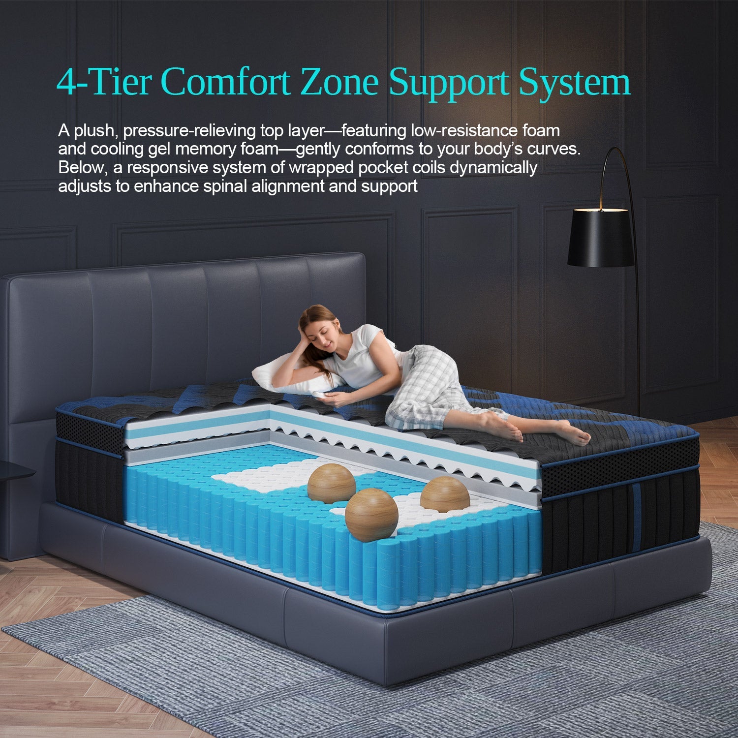 Complete range COOL-GEL Memory Foam Pocket Spring 34CM Mattress