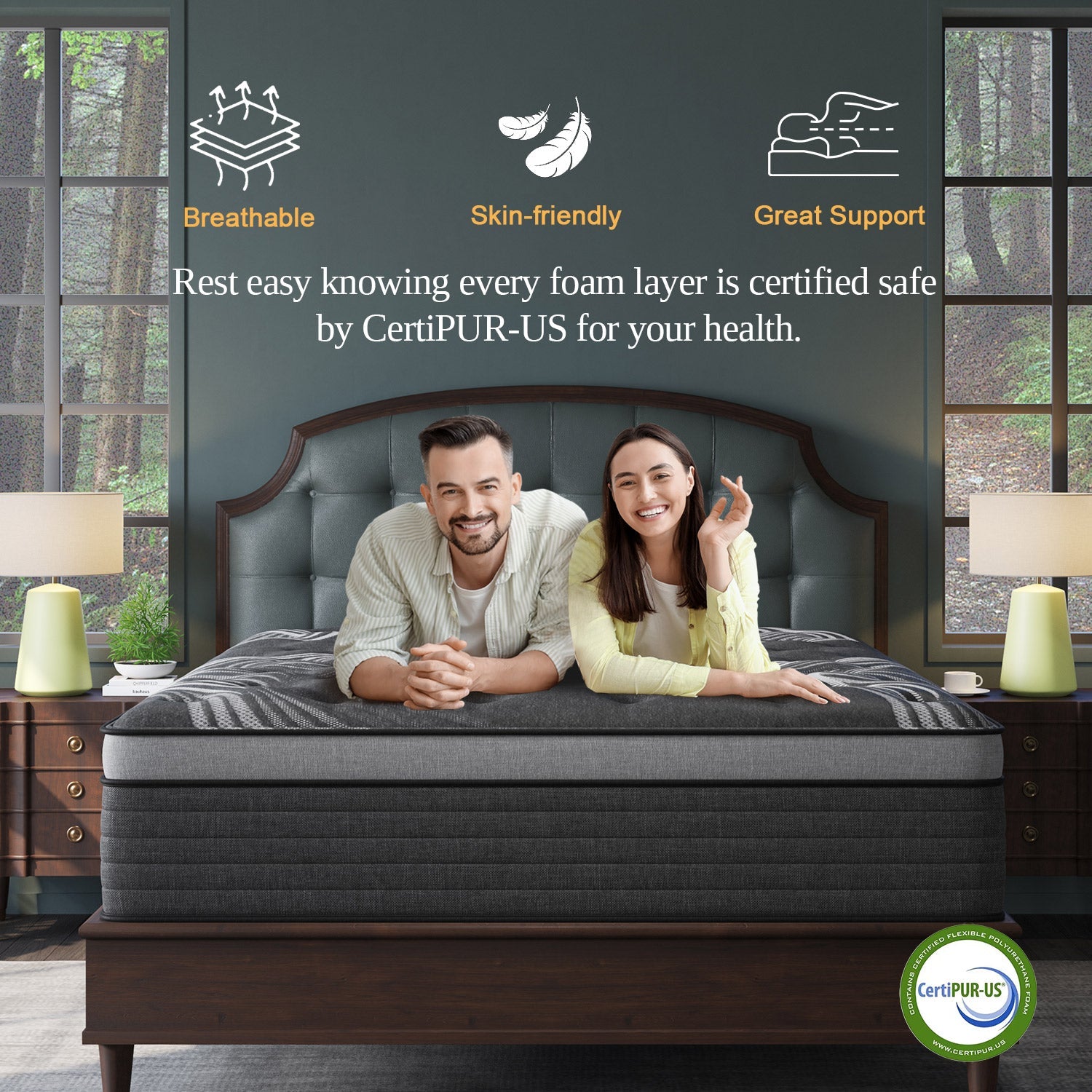 Euro Top Pocket Spring Mattress Gel Memory Foam Hybrid Medium Firm 34CM