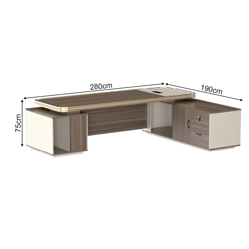 2.8m Dominant Executive Solid Wood Desk, for General Manager