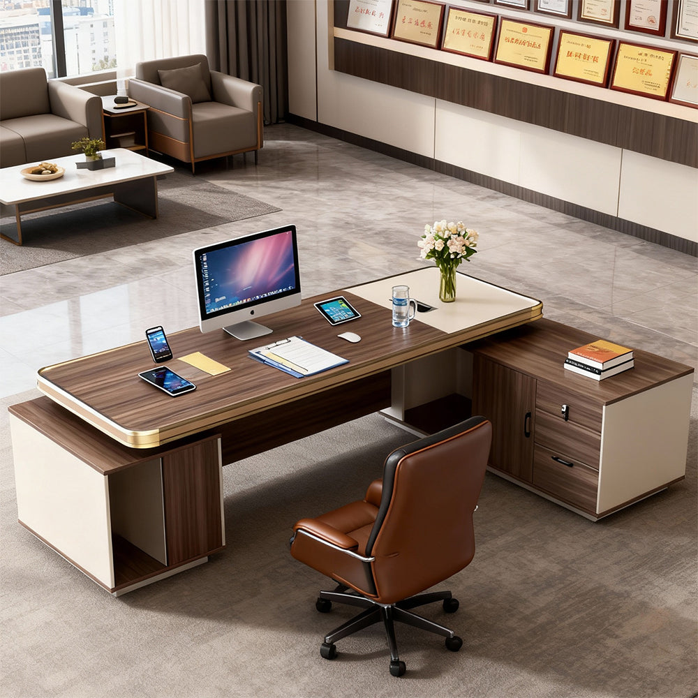 2.8m Dominant Executive Solid Wood Desk, for General Manager