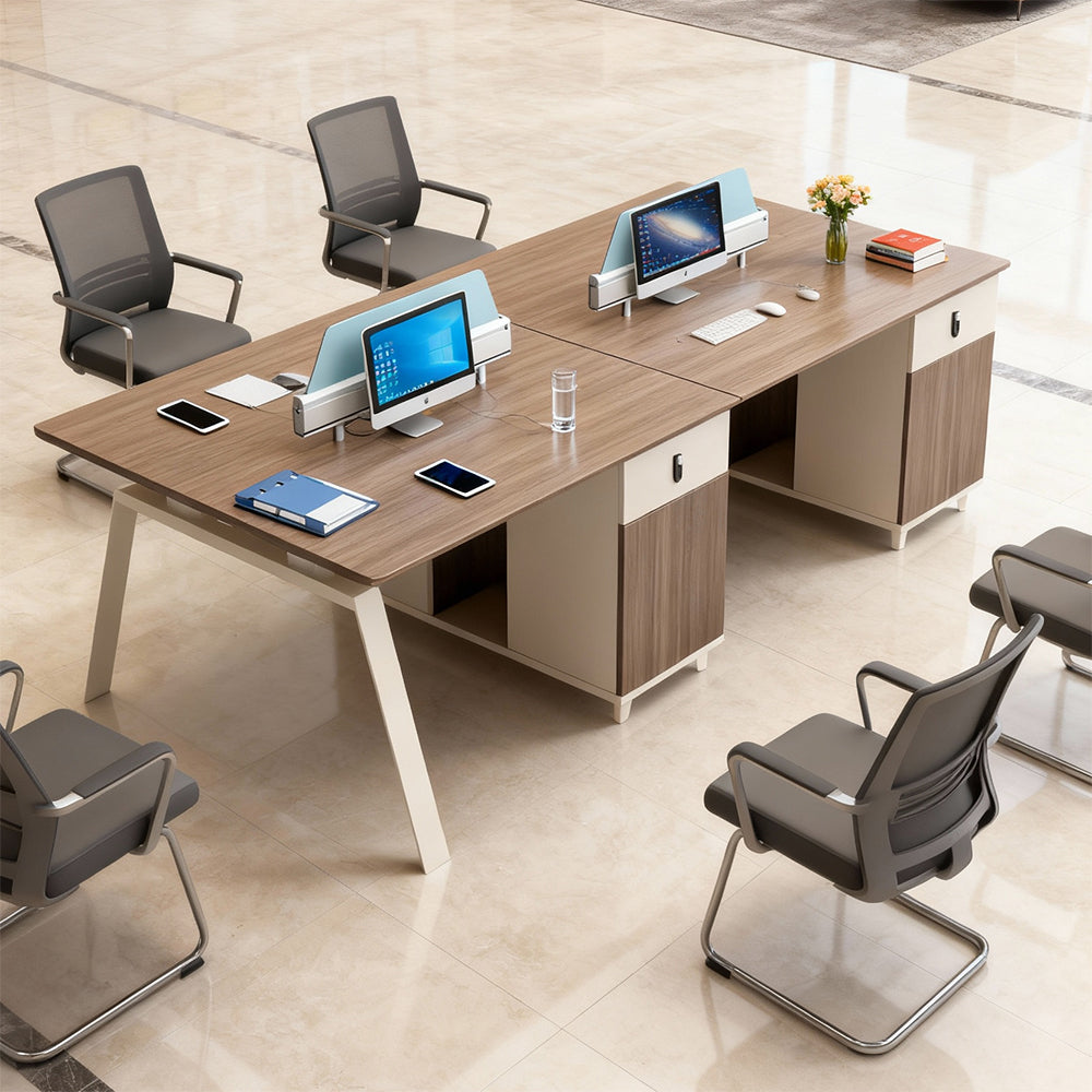 Smart Investment for a Growing Team, 4-Person Steel Frame Workstation