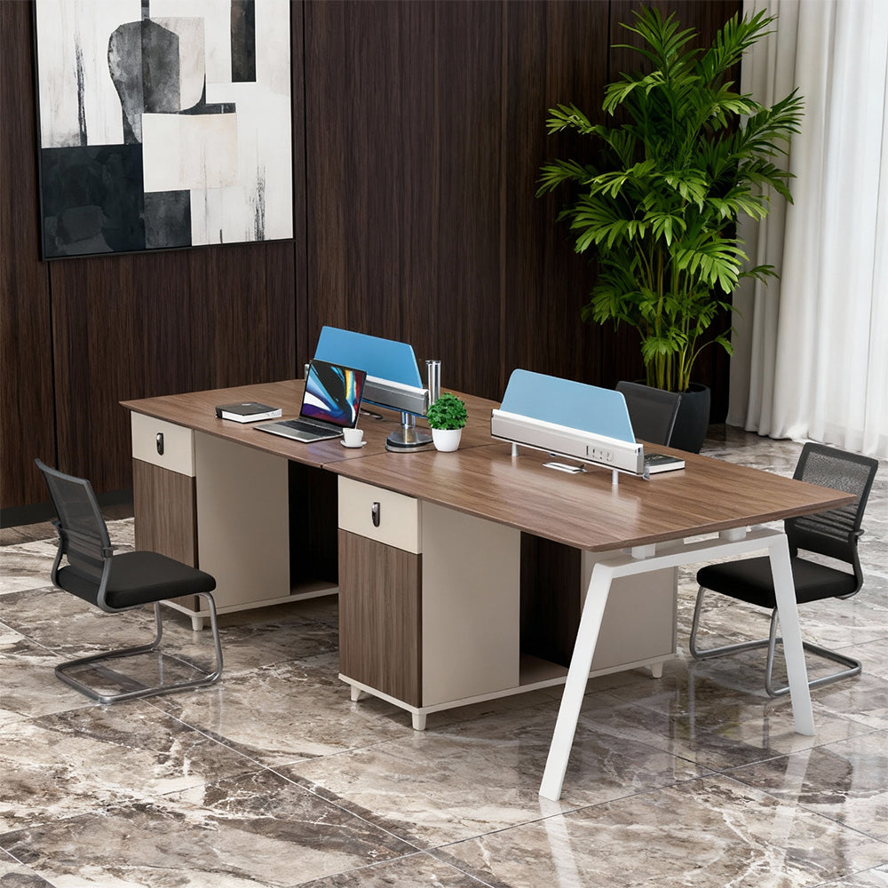 Smart Investment for a Growing Team, 4-Person Steel Frame Workstation