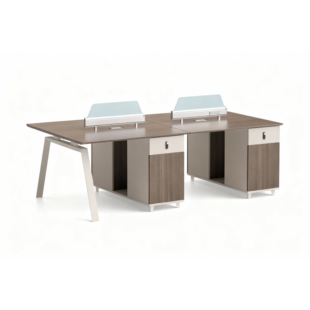 Smart Investment for a Growing Team, 4-Person Steel Frame Workstation