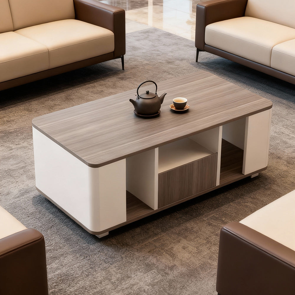 Compact Size, Big Impact. 1.2m Panel Office Tea Table - Your Work Companion by the Sofa, Perfect for Work & Relax.