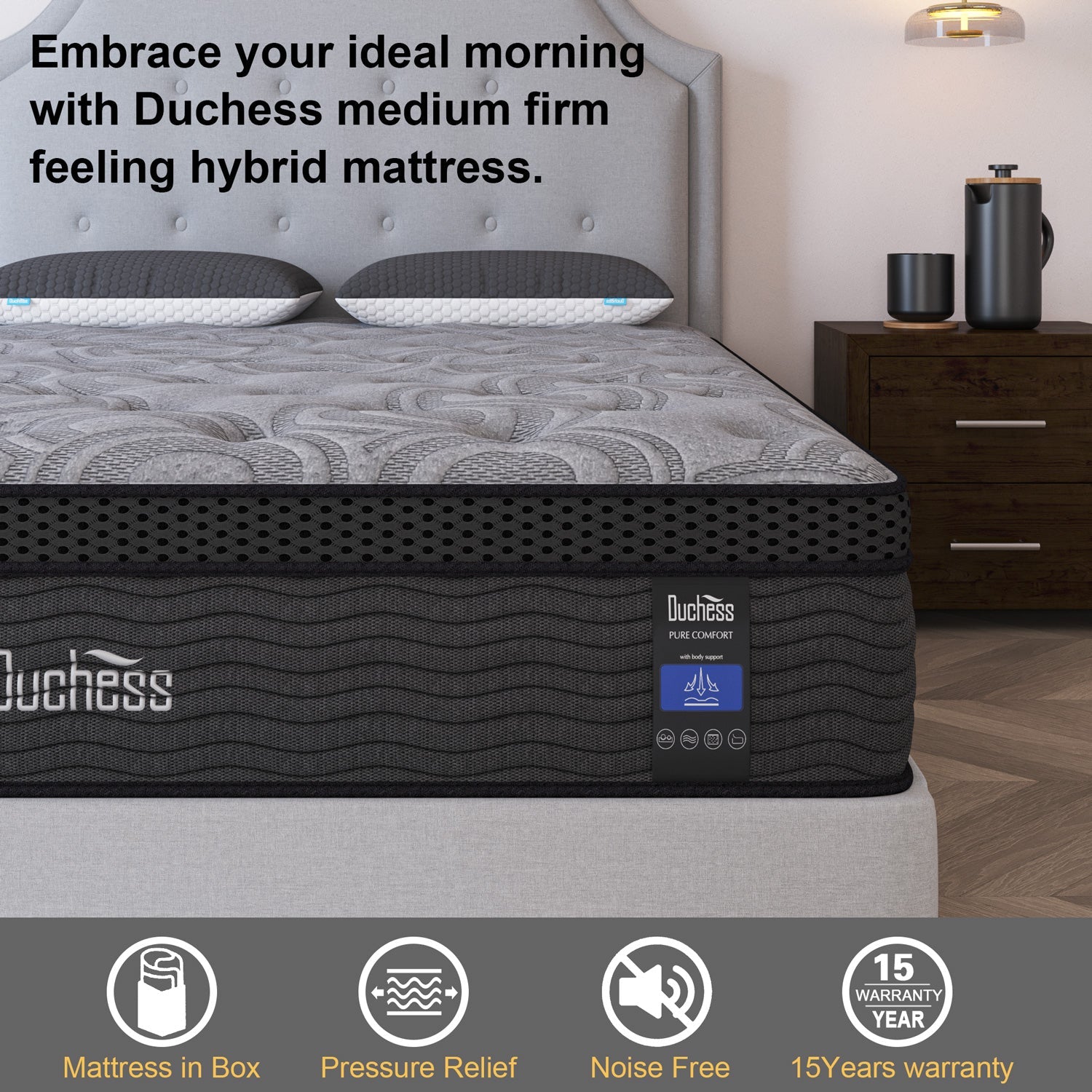 Duchess Pocket Spring Mattress Medium Firm Foam Queen Double King Single Bed