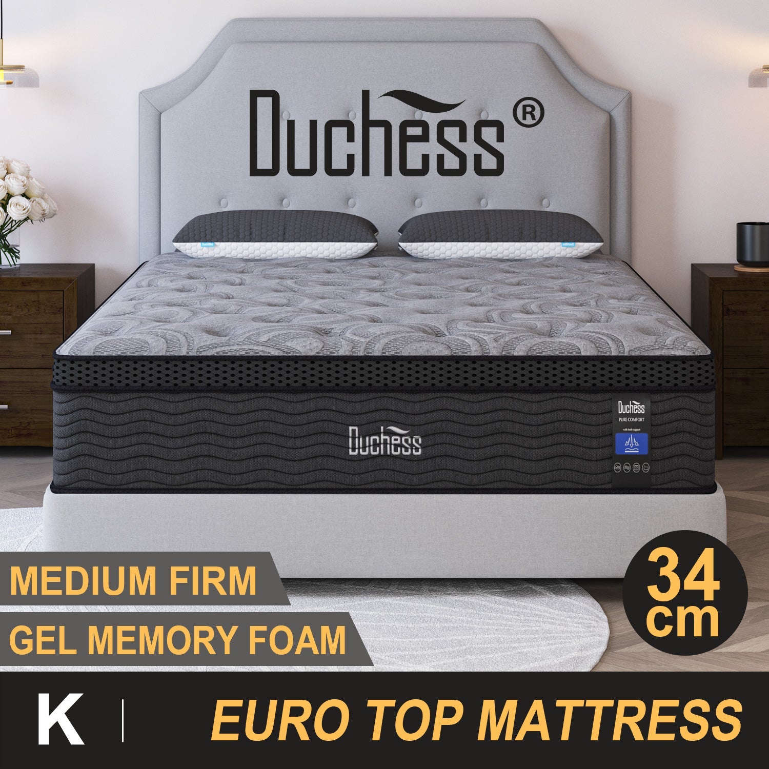 Duchess Pocket Spring Mattress Medium Firm Foam Queen Double King Single Bed