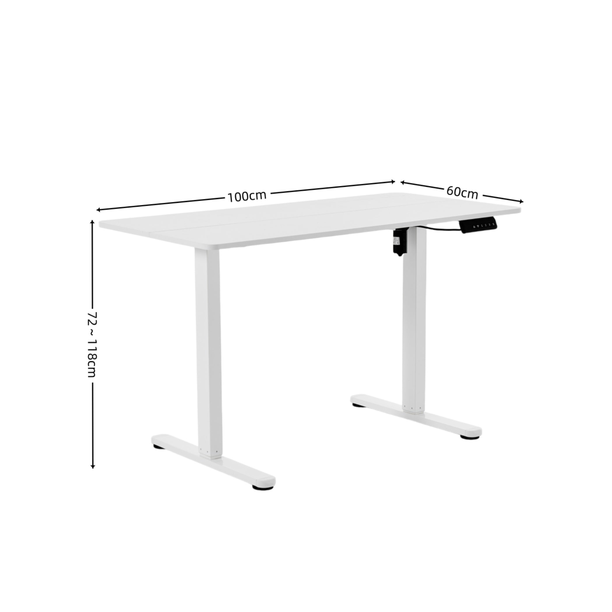 Electric Standing Desk 100x60cm Height Adjustable