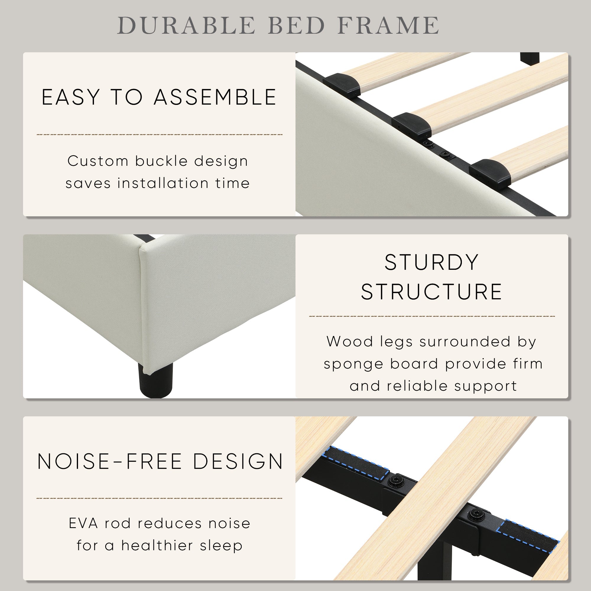 Modern Upholstery Bed Storage with LED Lights and Charging Station