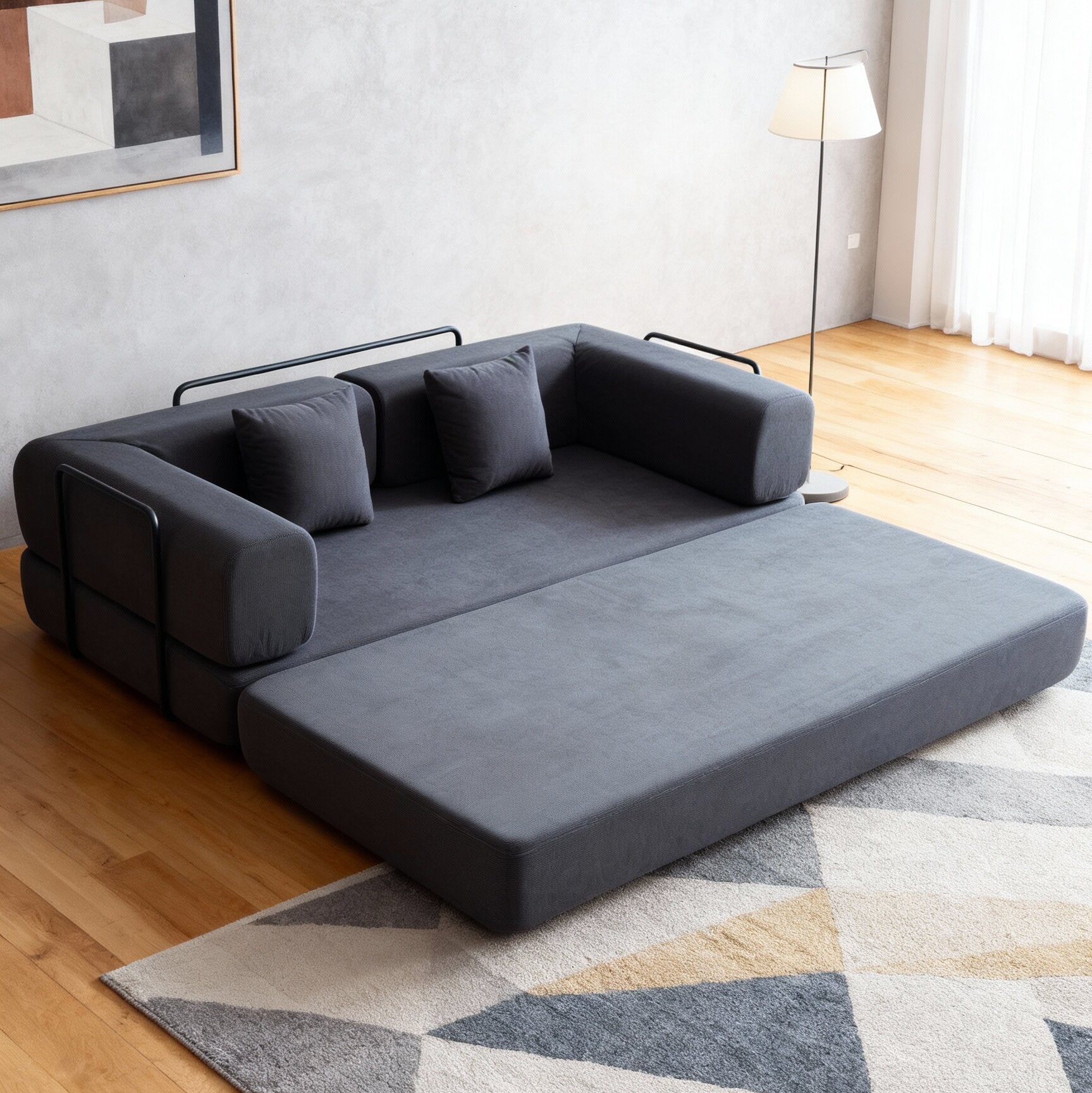 Brix 3 Seater Corduroy Floor Sofa Bed