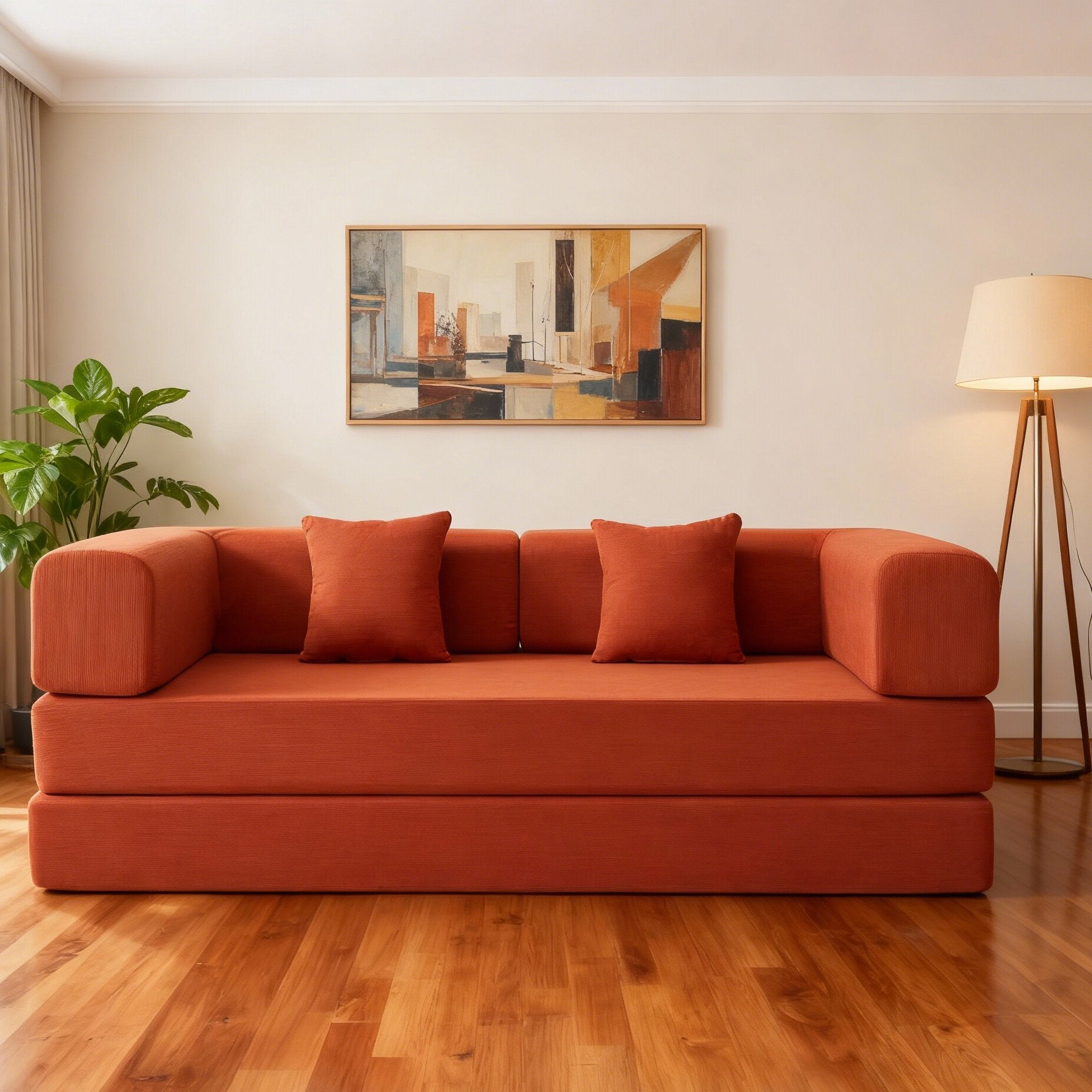 Brix 3 Seater Corduroy Floor Sofa Bed