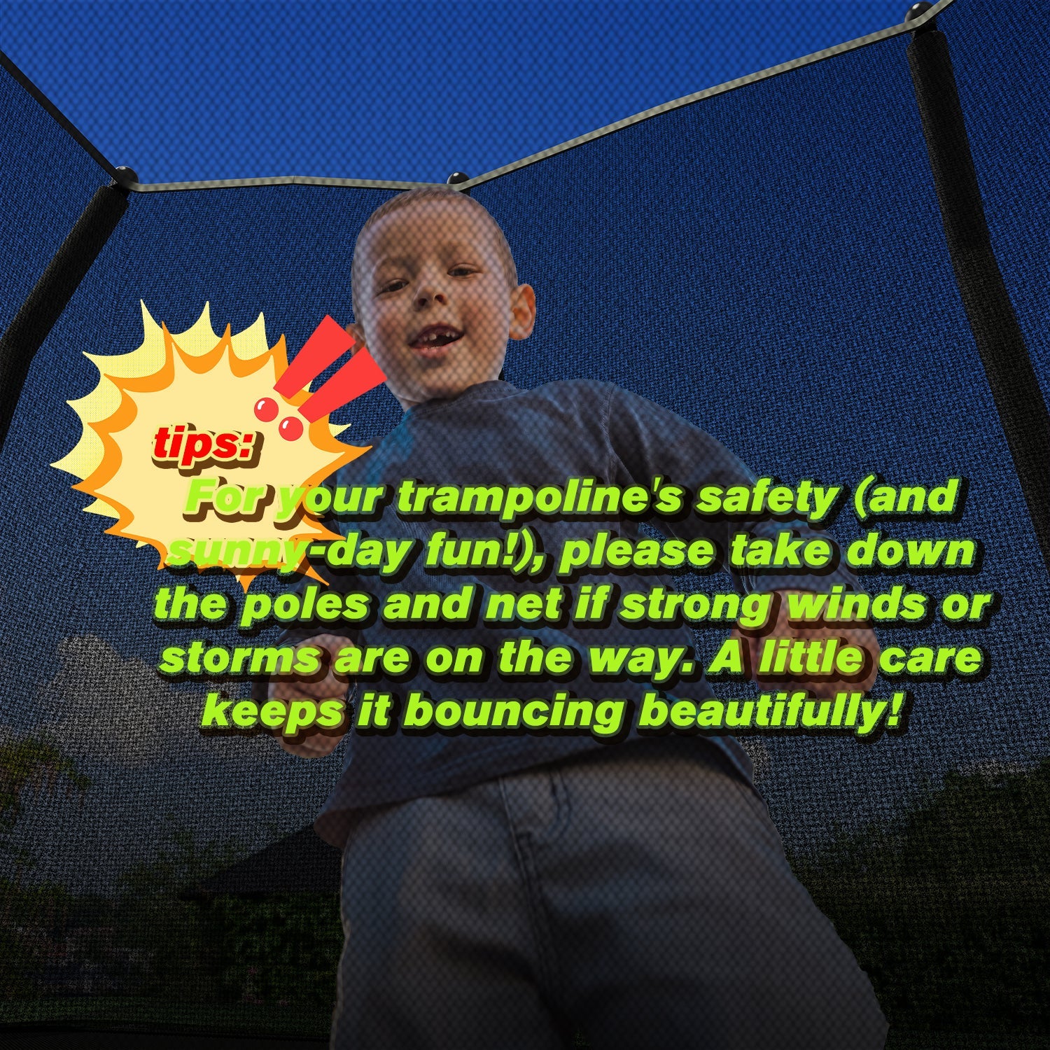 6FT x 9FT Outdoor Rectangular Trampoline,with Enclosure Net and Ladder