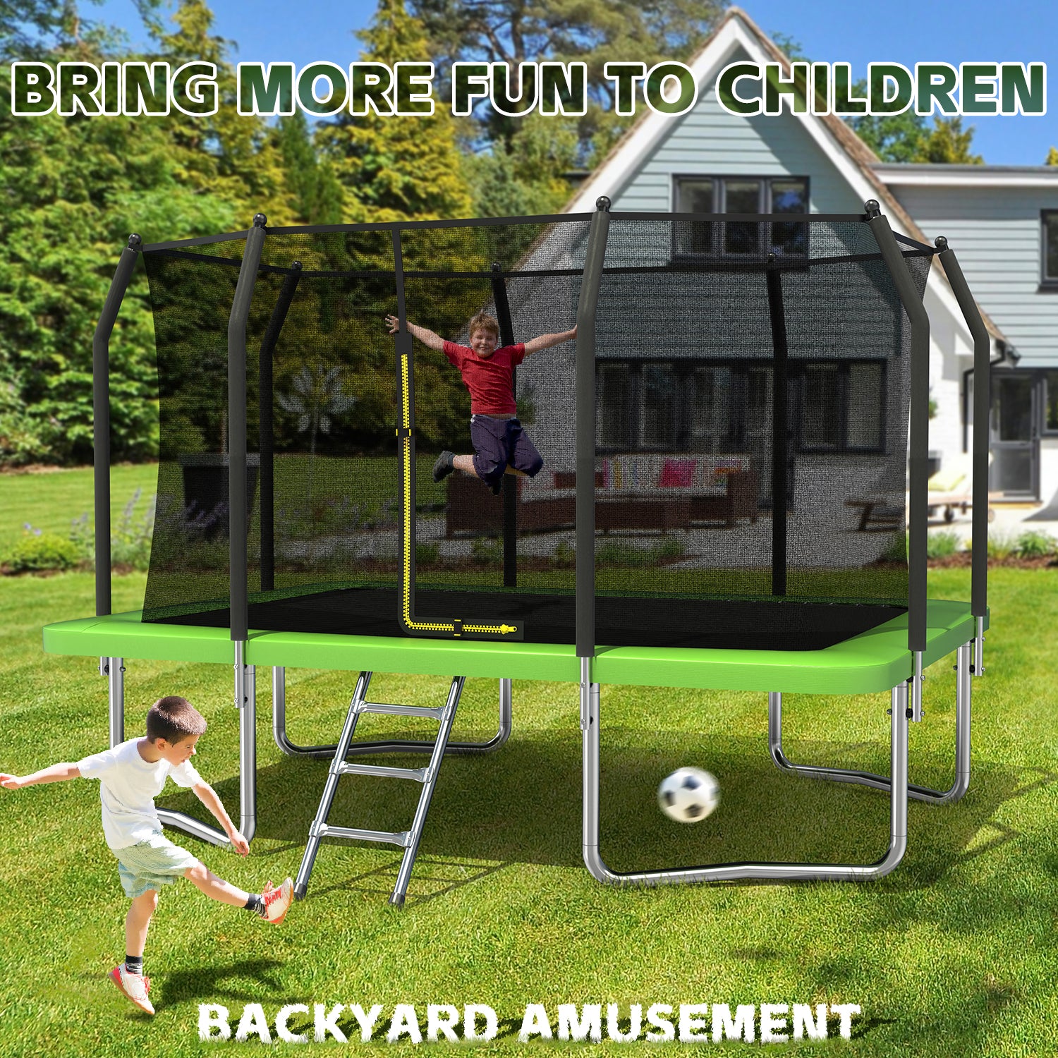 9FT x 12FT Rectangle Trampoline - Perfect Outdoor Trampoline for Kids