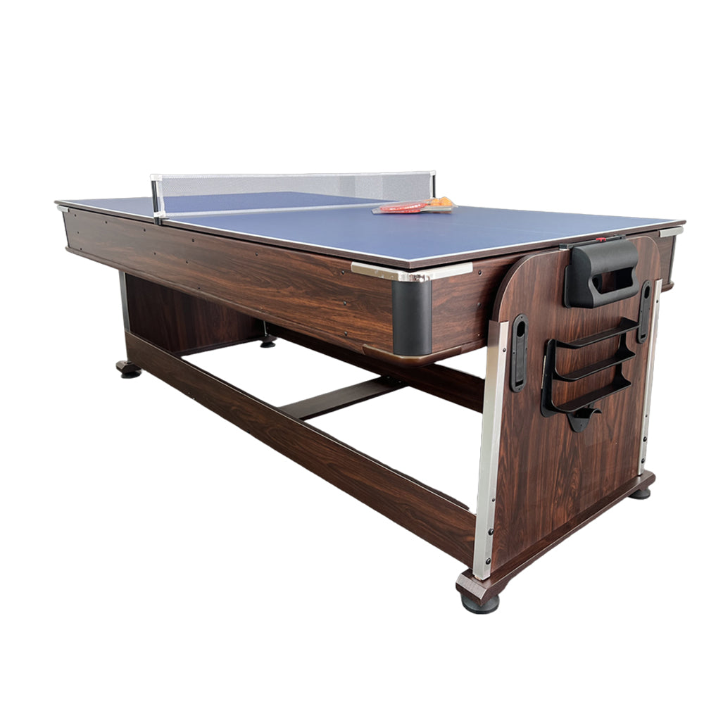 7FT 4 in 1 Flip Game Table with Pool Tennis Hockey Dining