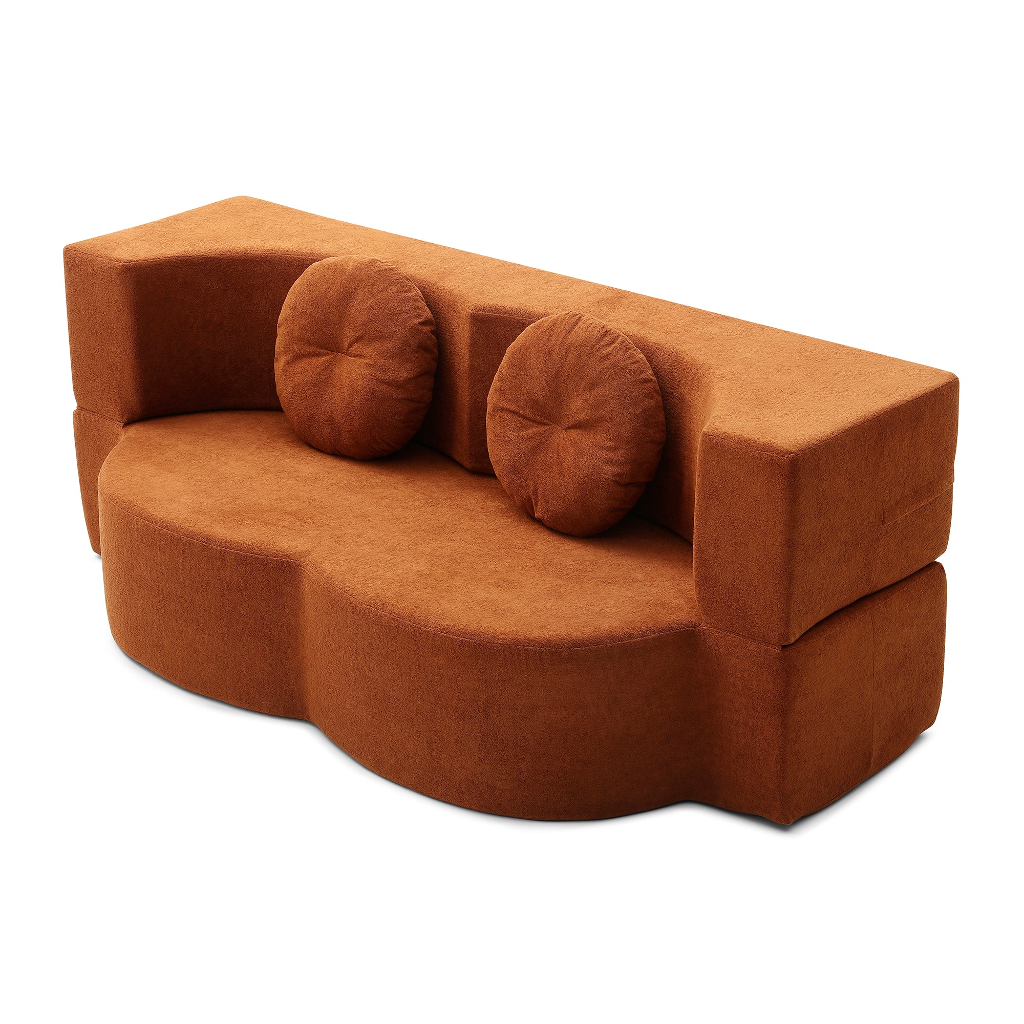 Convertible Folding Sofa Bed / Plush Corduroy Loveseat Couch