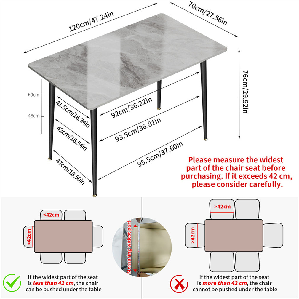 Large 120cm Dining Table Kitchen Lunch Dinner Table