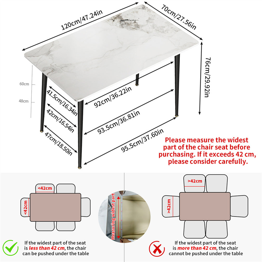 Large 120cm Dining Table Kitchen Lunch Dinner Table