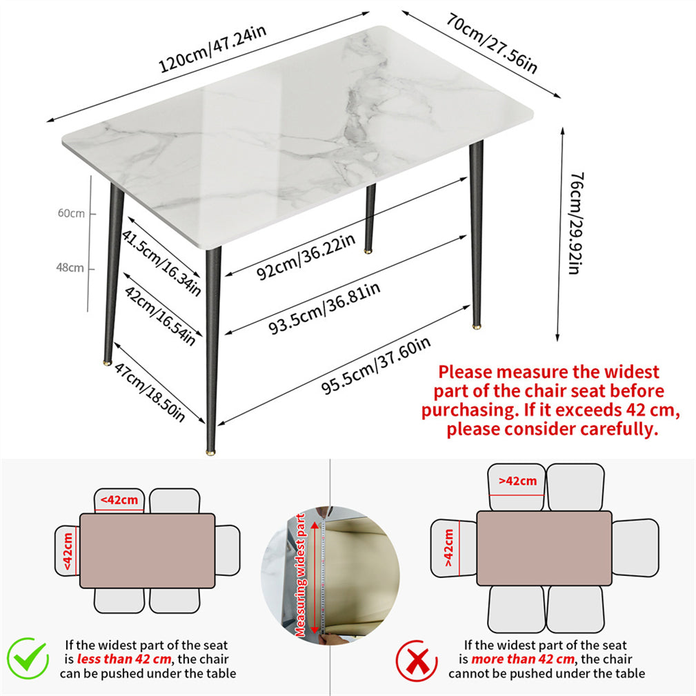 Large 120cm Dining Table Kitchen Lunch Dinner Table