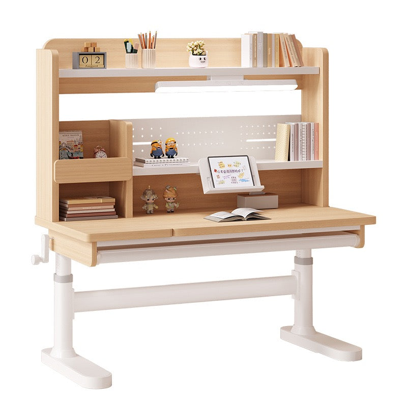 Minimalist Computer Desk with Integrated, Bookshelf-Chair not included