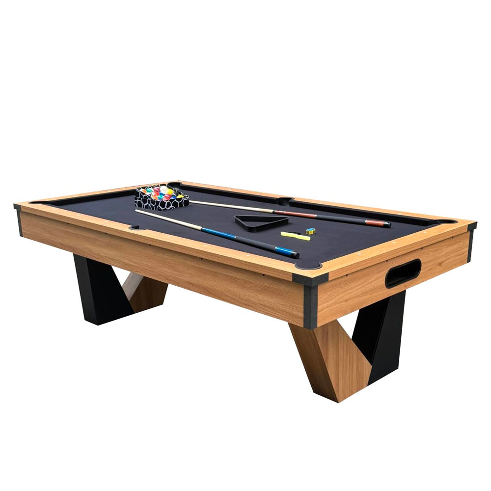 Pool Table with Ball Return and Wool Cloth, Full Accessories, 7ft