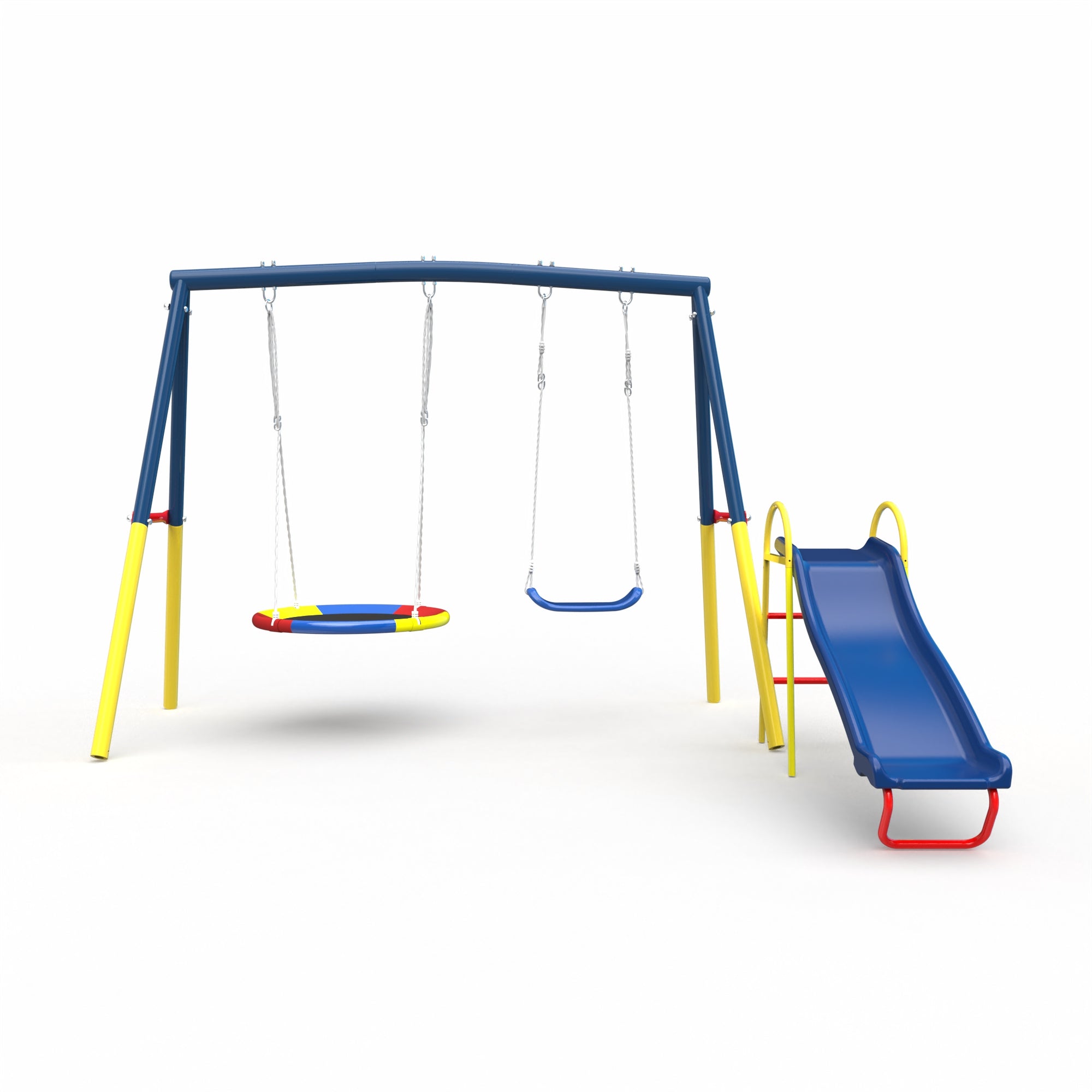 Swing Sets for Backyard with Kids Slide Outdoor Heavy-Duty Metal Plays