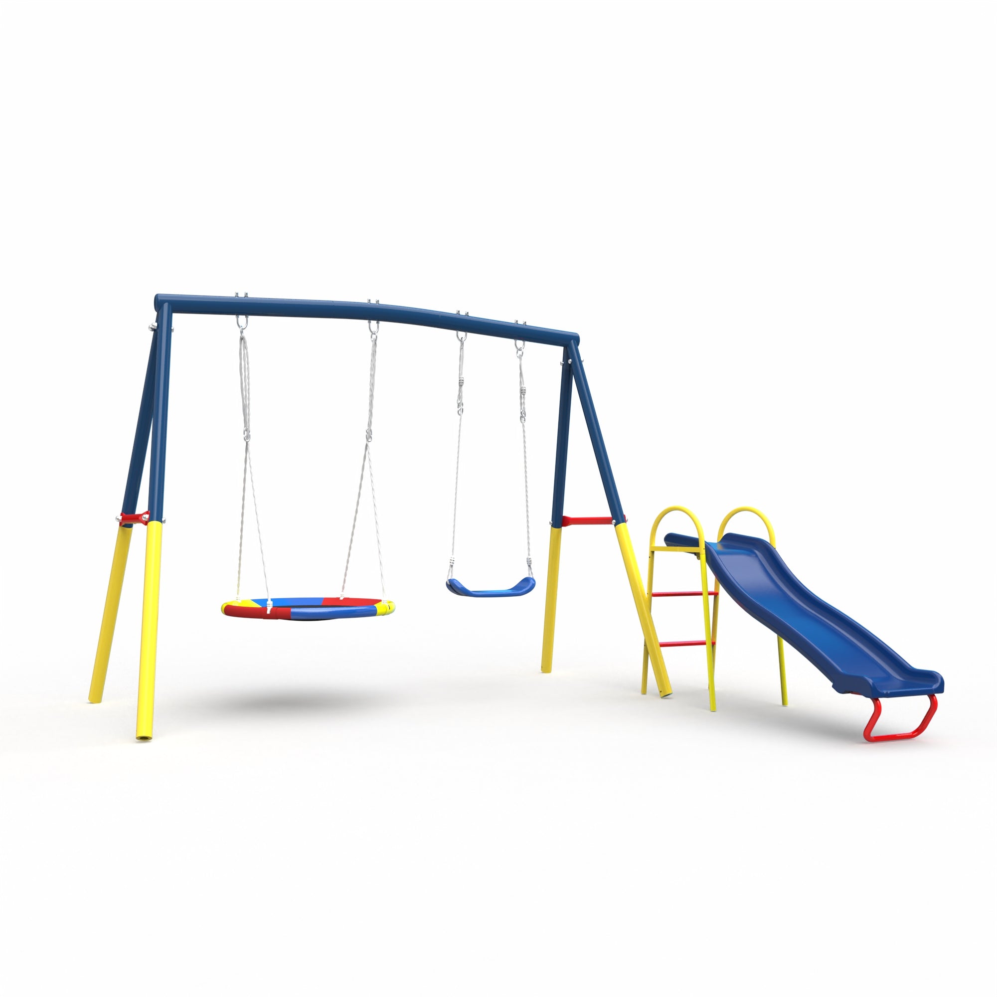 Swing Sets for Backyard with Kids Slide Outdoor Heavy-Duty Metal Plays