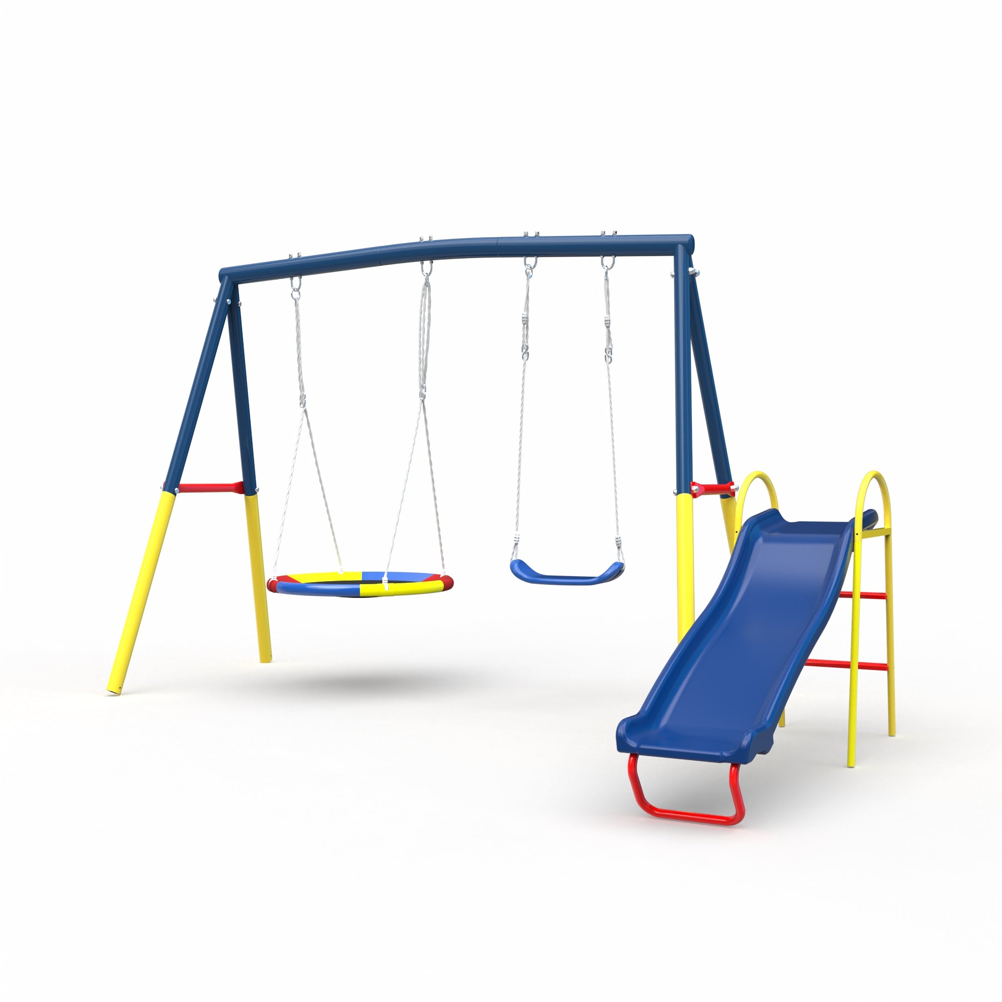 Swing Sets for Backyard with Kids Slide Outdoor Heavy-Duty Metal Plays