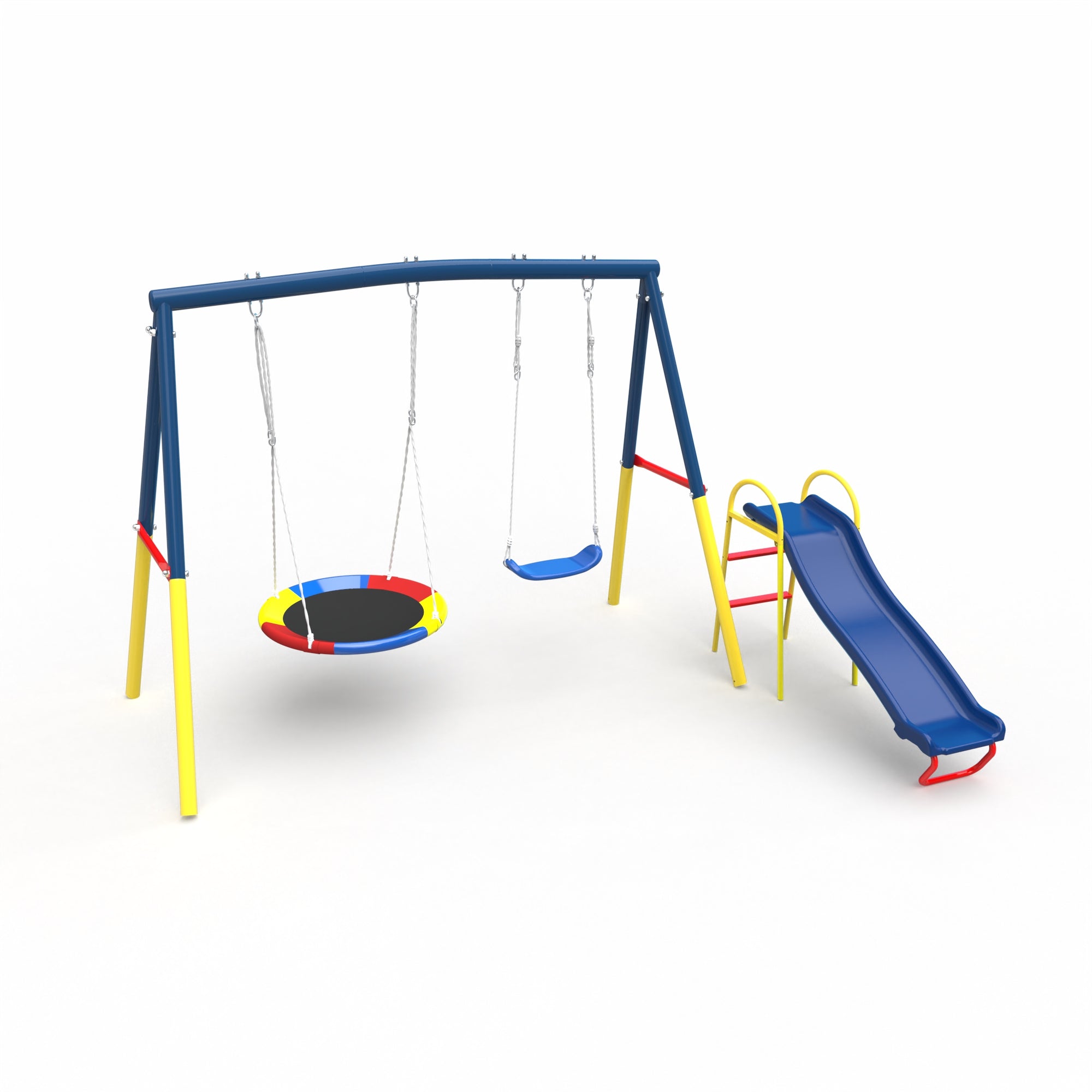 Swing Sets for Backyard with Kids Slide Outdoor Heavy-Duty Metal Plays