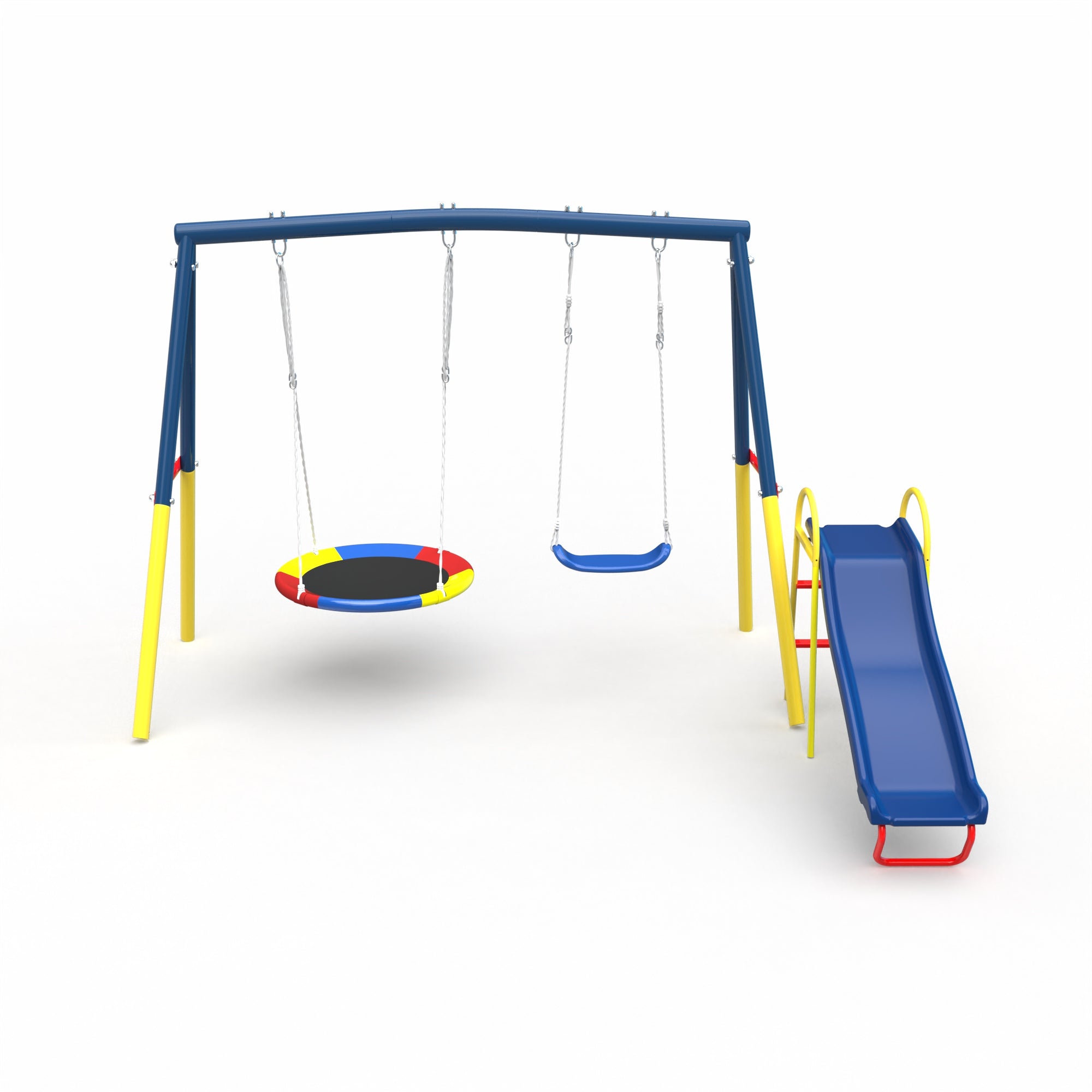 Swing Sets for Backyard with Kids Slide Outdoor Heavy-Duty Metal Plays