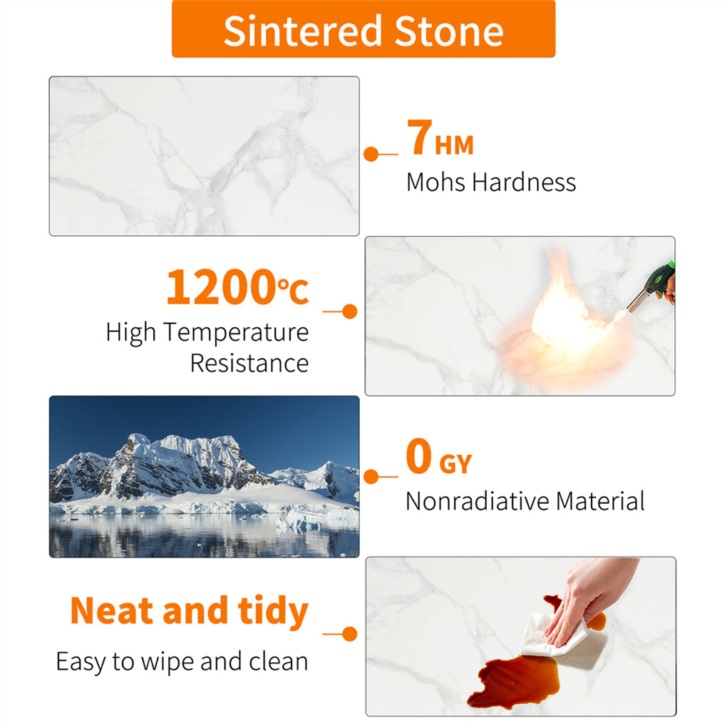 Real marble round nesting coffee table thick metal dual-support Frame