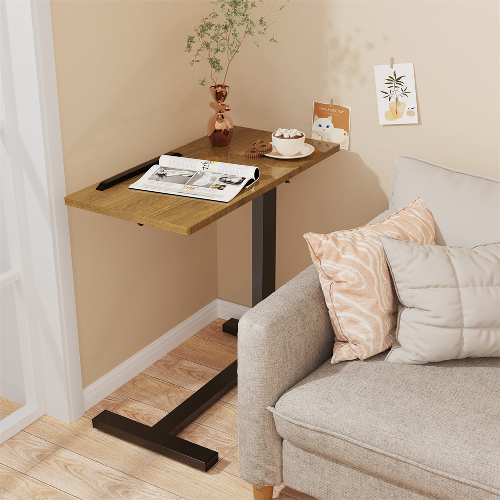 C-Shaped overbed table adjustable sofa side laptop desk hidden wheels