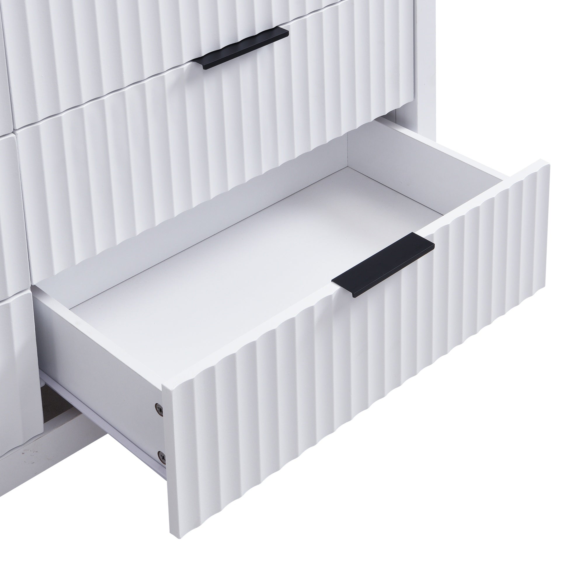 White Dresser for Bedroom with 6 Drawers,  Power Outlet and LED Lights