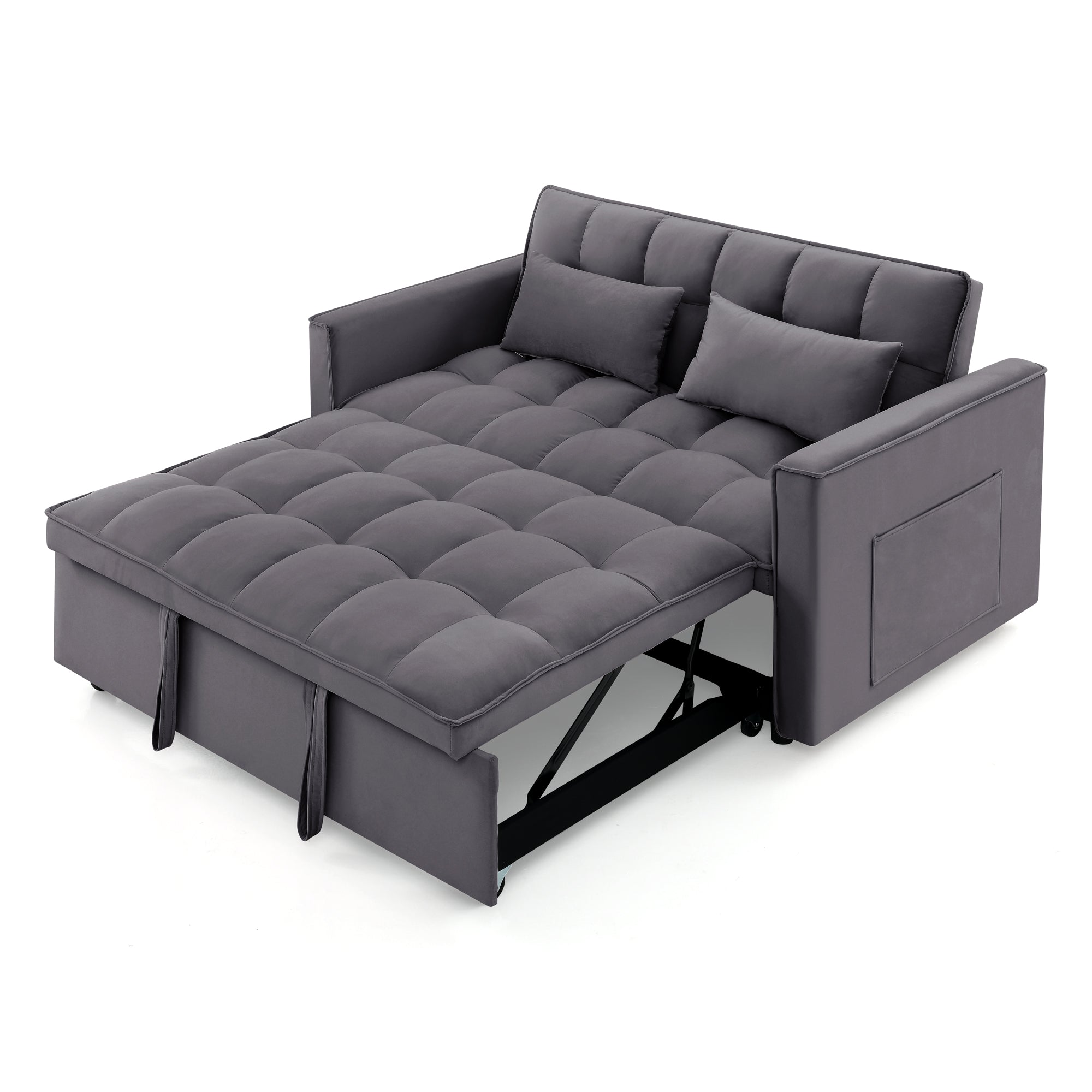 Fashionable modern and multi-functional foldable velvet sofa bed