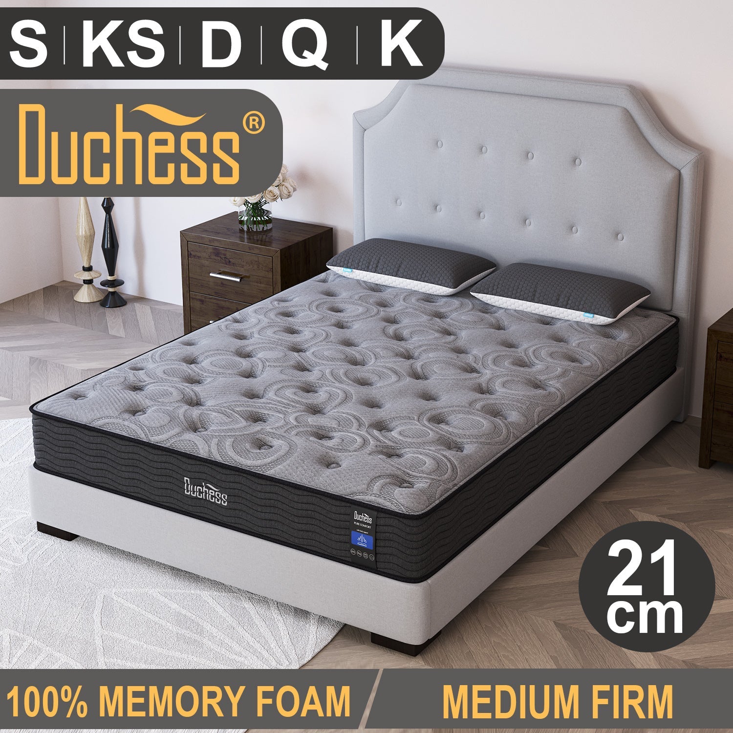Duchess Queen Double King Single Pocket Spring Mattress Bed TightTop