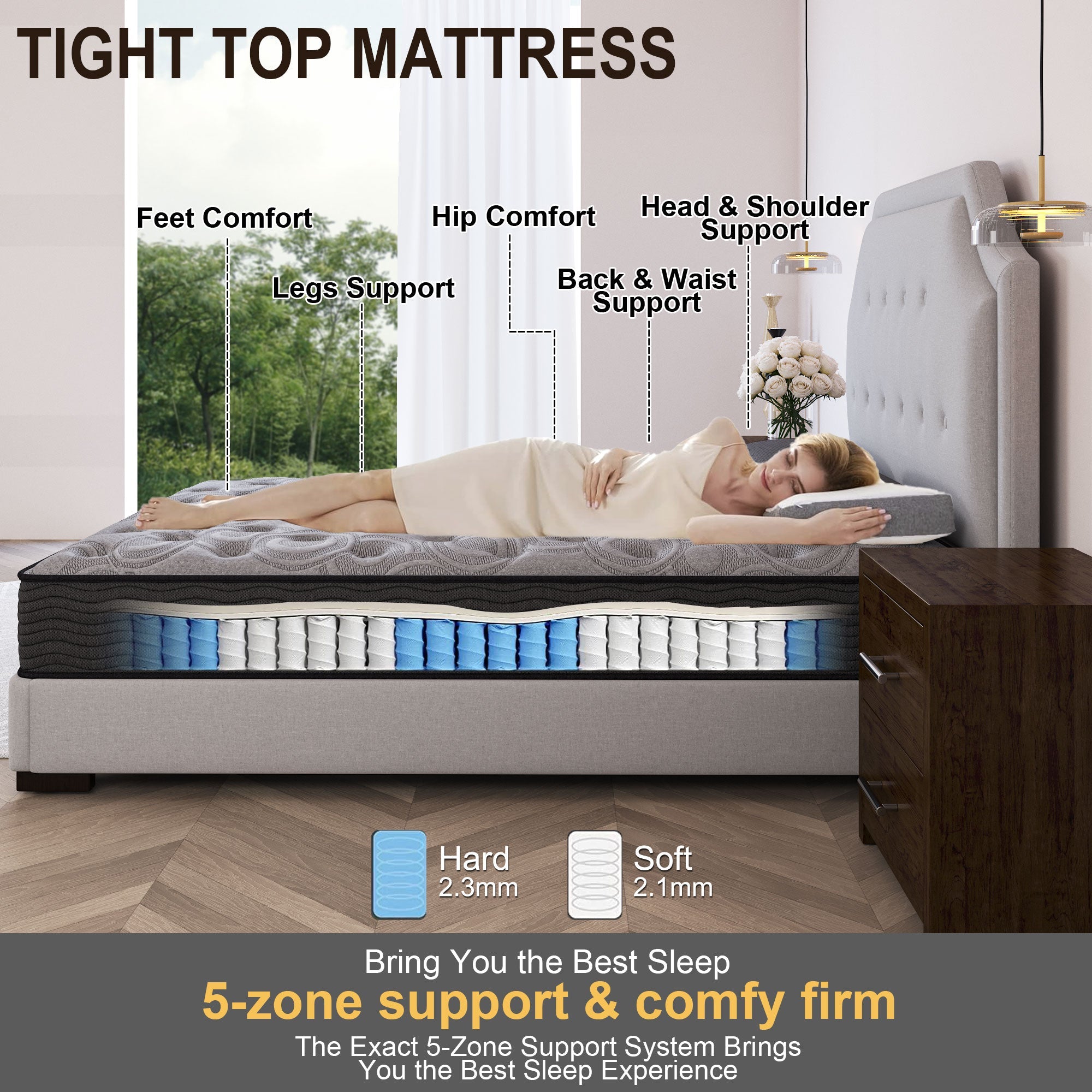 Duchess Queen Double King Single Pocket Spring Mattress Bed TightTop