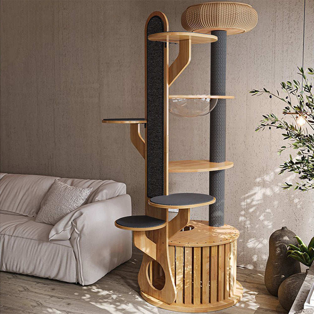 Multi-functional MDF cat tree, an elegant indoor decoration