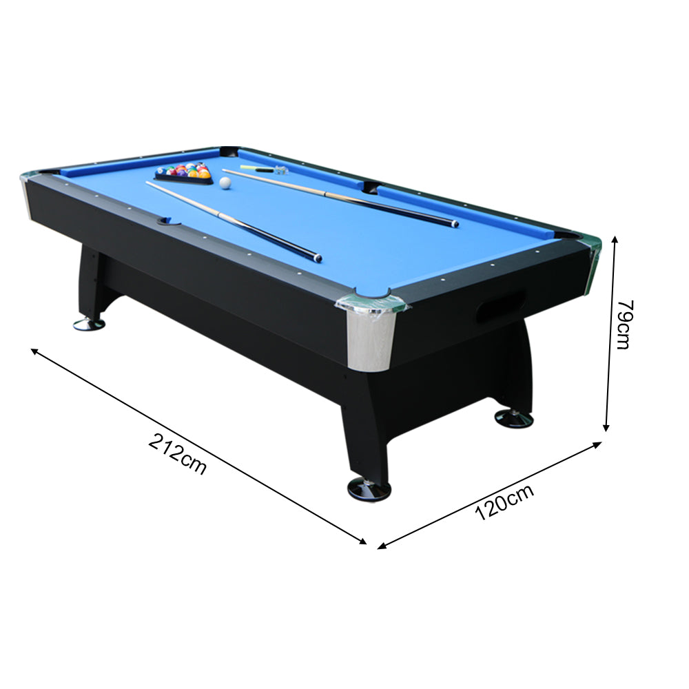 7Ft billiard table（BLUE）,Velvet tablecloth,with accessories