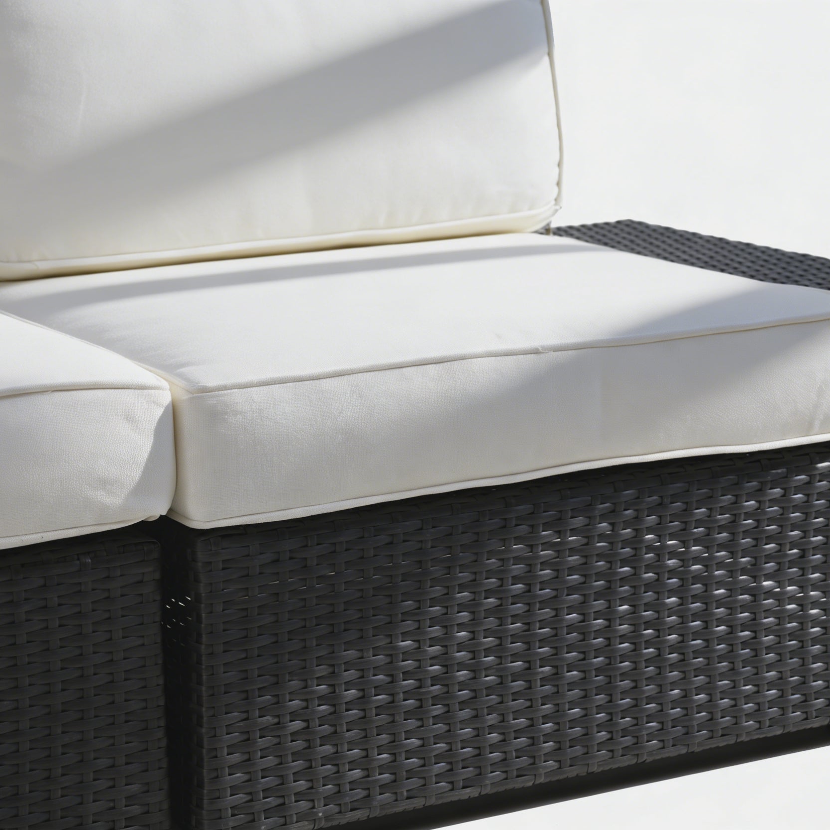 Sleek 2-Seater Modular Outdoor Woven Rattan Sofa with Comfort Cushions