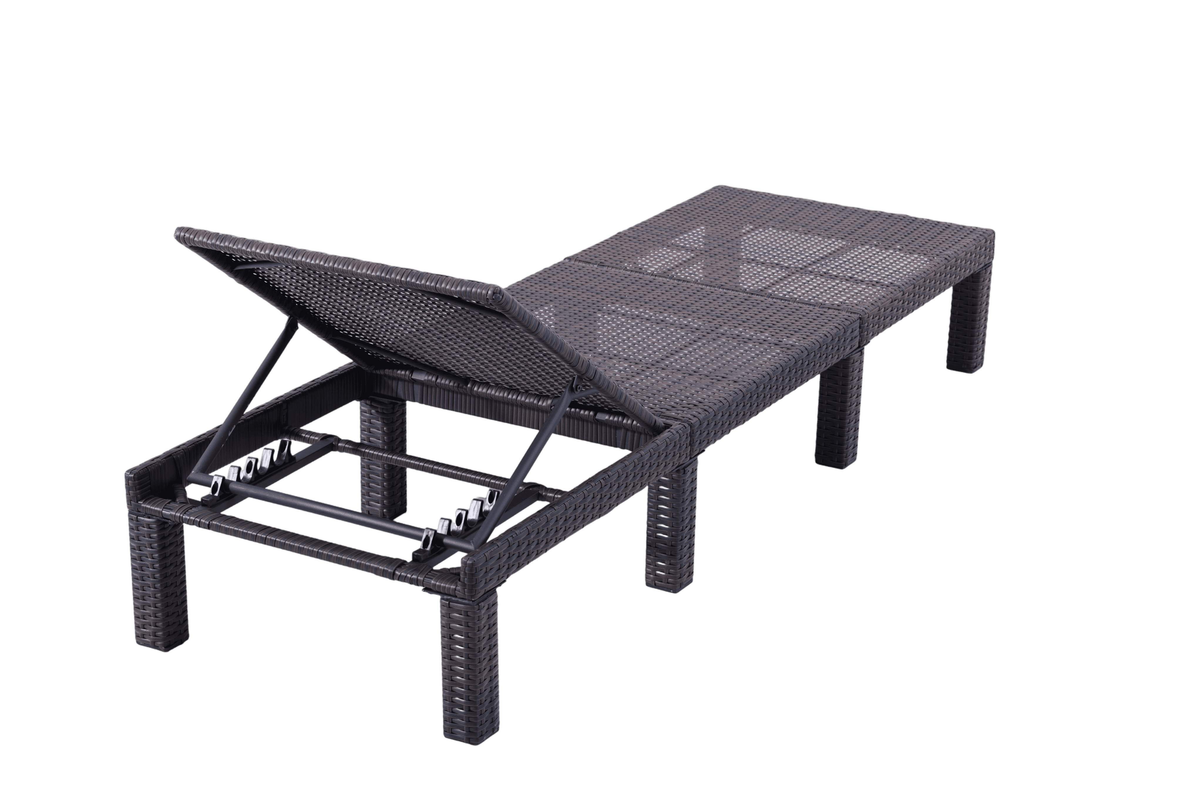 Adjustable Reclining Outdoor Woven Rattan Lounge Chaise