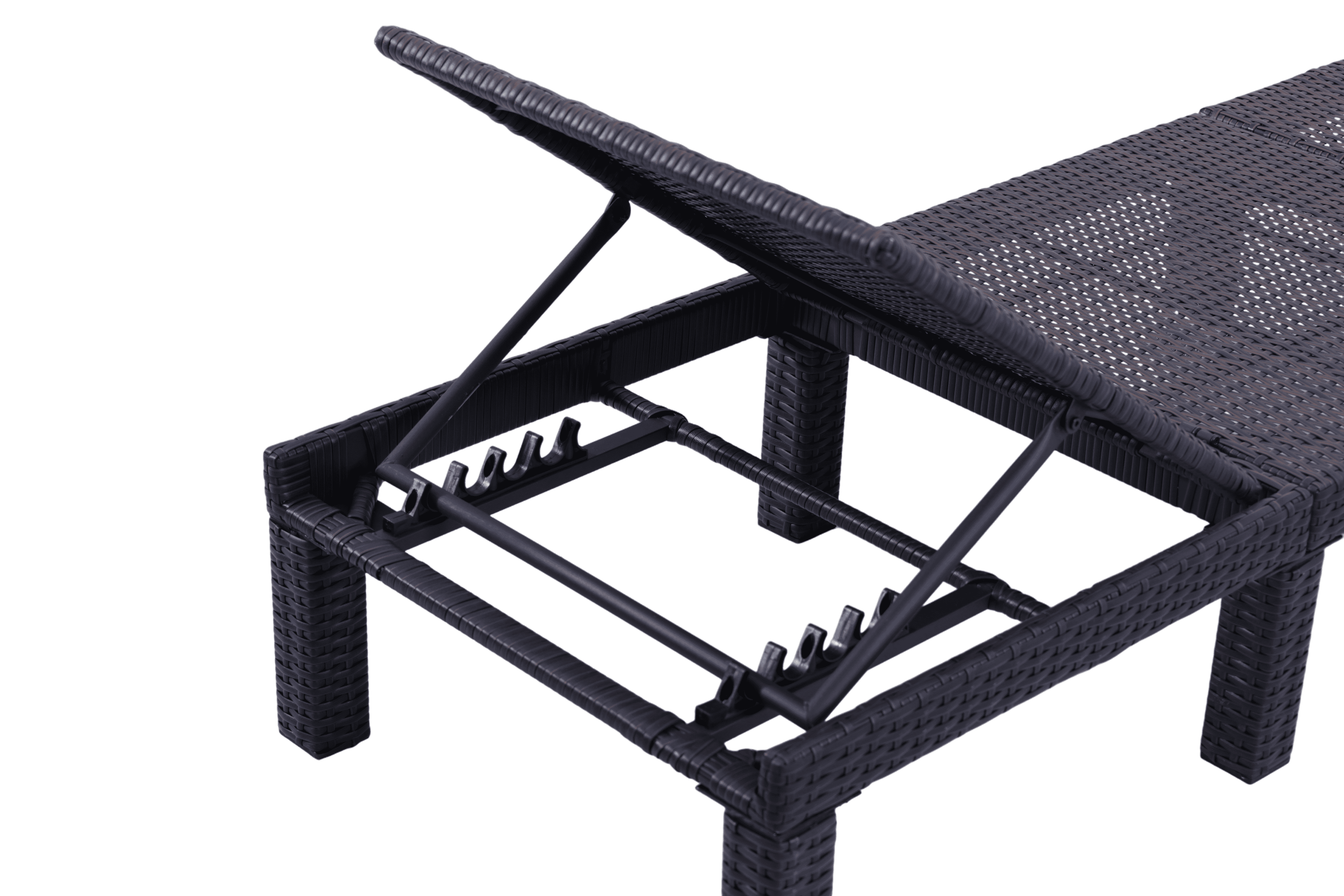 Adjustable Reclining Outdoor Woven Rattan Lounge Chaise