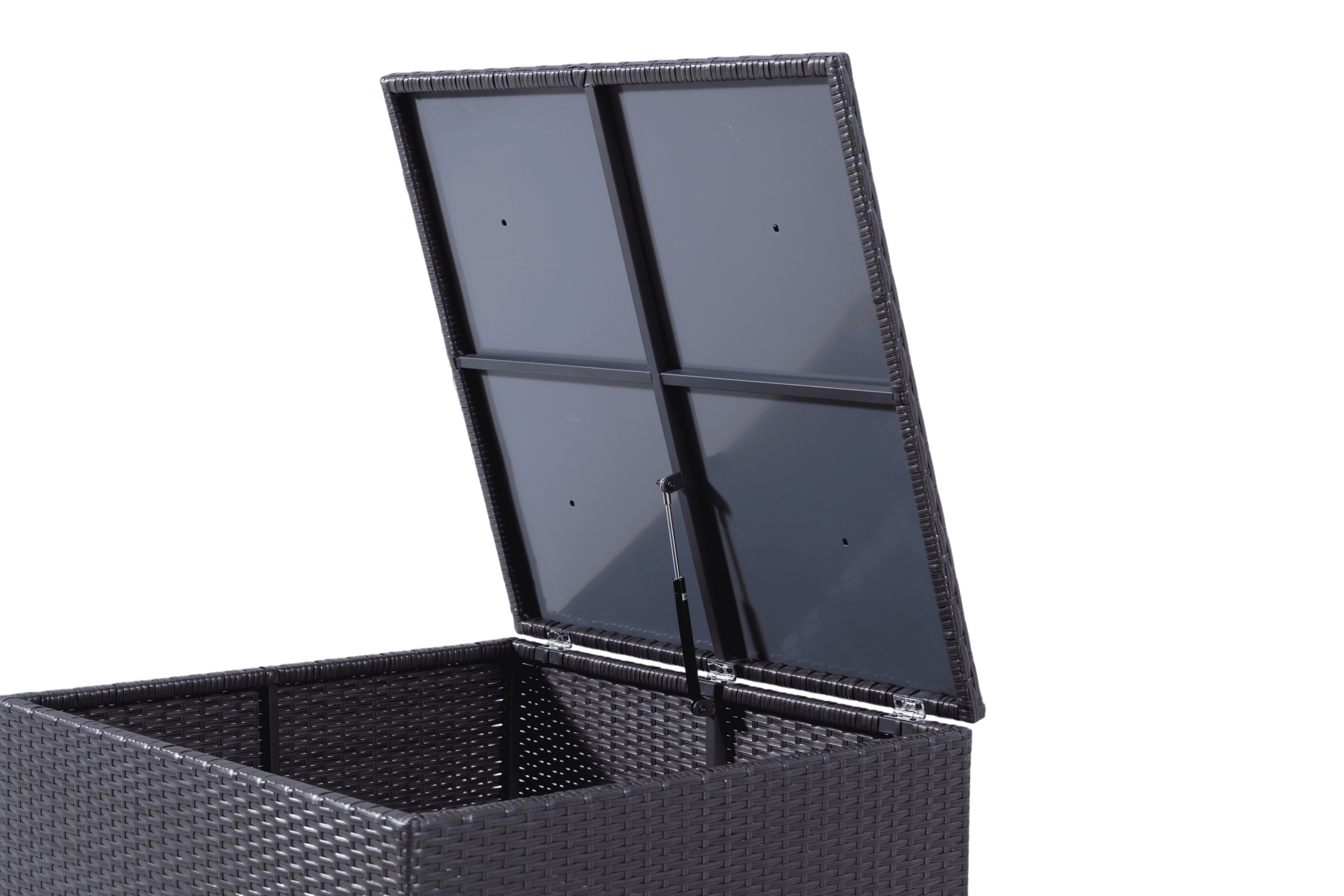 Functional Woven Rattan Outdoor Storage Chest with Lid