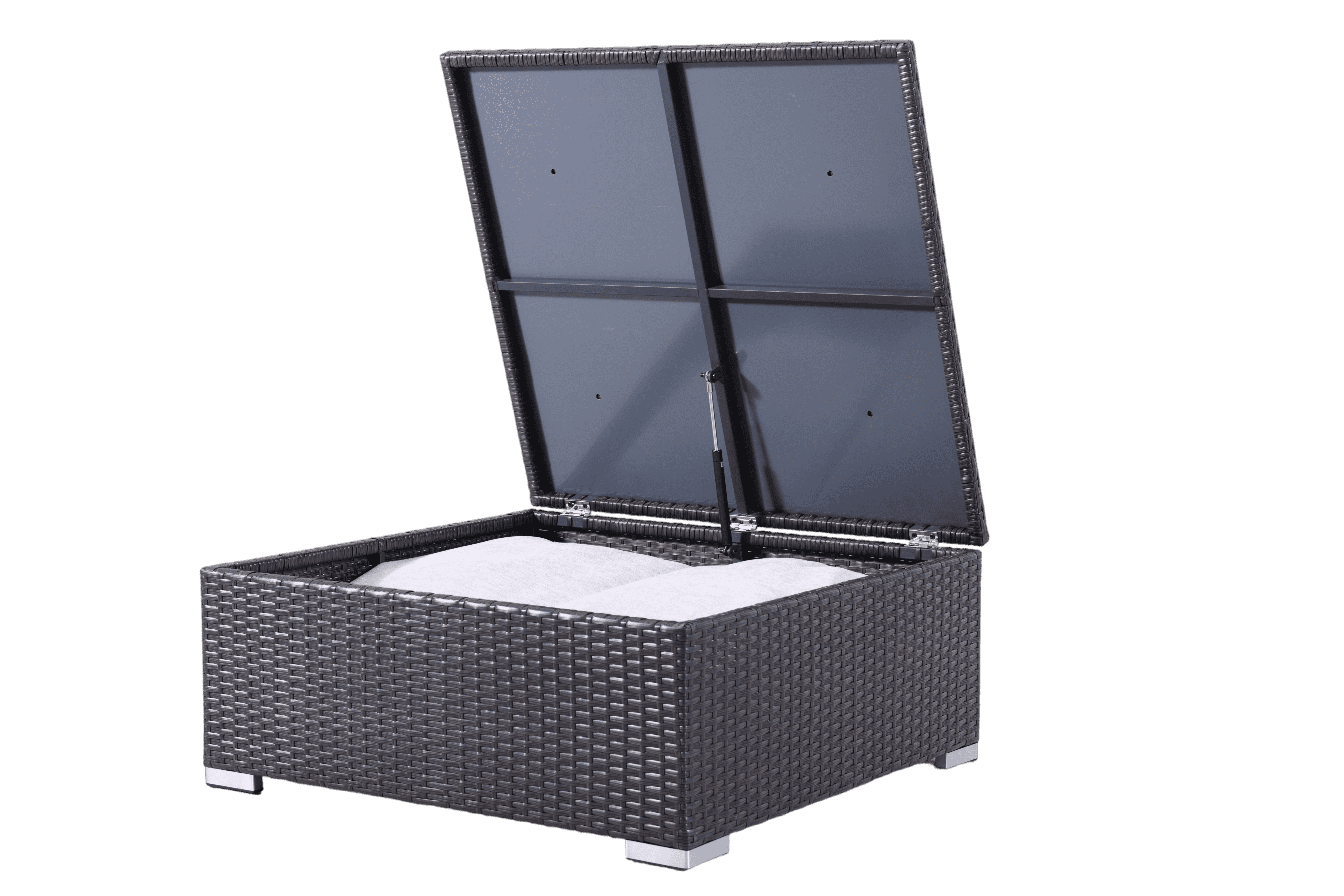 Functional Woven Rattan Outdoor Storage Chest with Lid