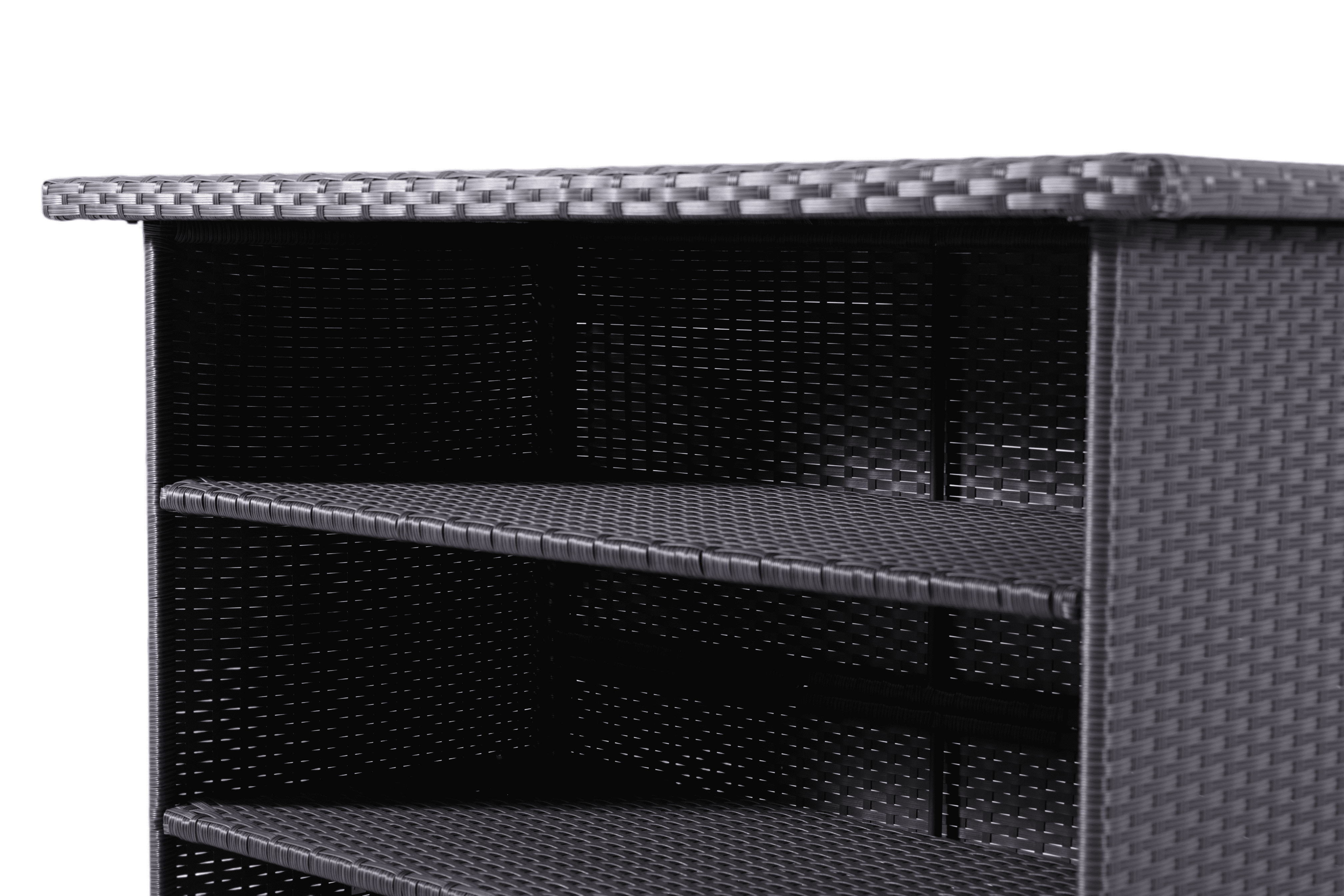 Practical Multi-Tier Wicker Storage Shelving Unit